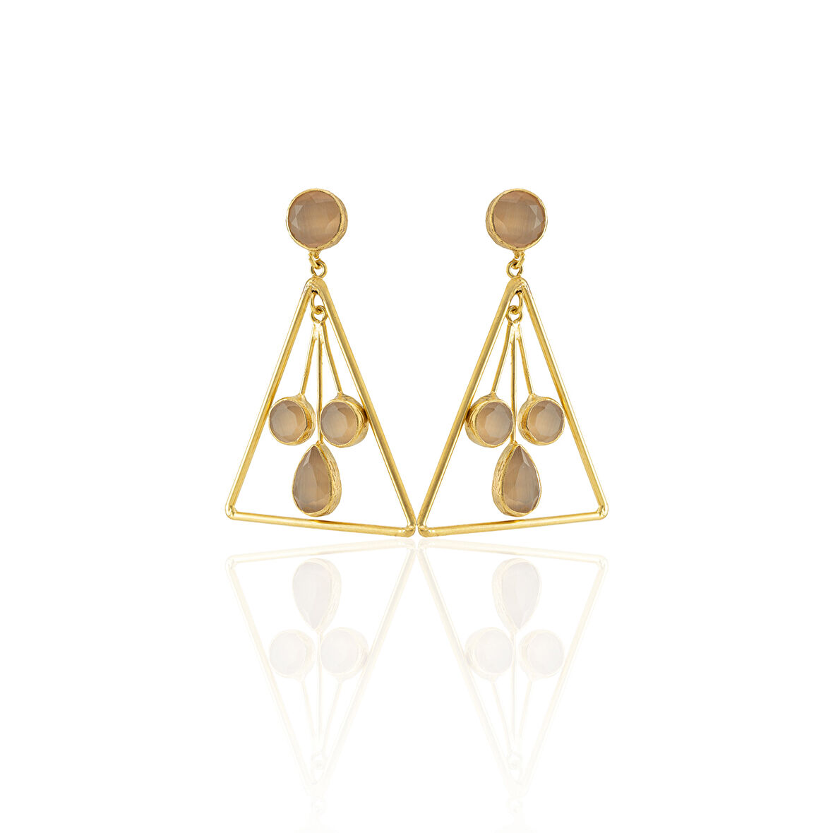 Kadir Jewellery 22 Ayar Altın Kaplama Kadın Sallantılı Küpe -El İşçiliği Ve Hipoalerjenik Küpe