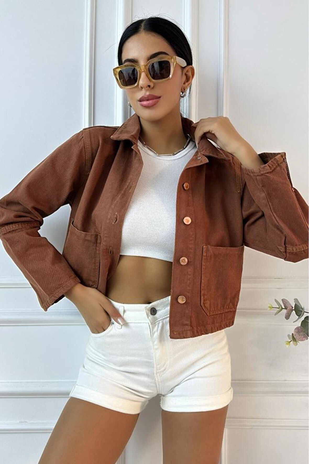 Kadın Regular Kontrast Denim Ceket