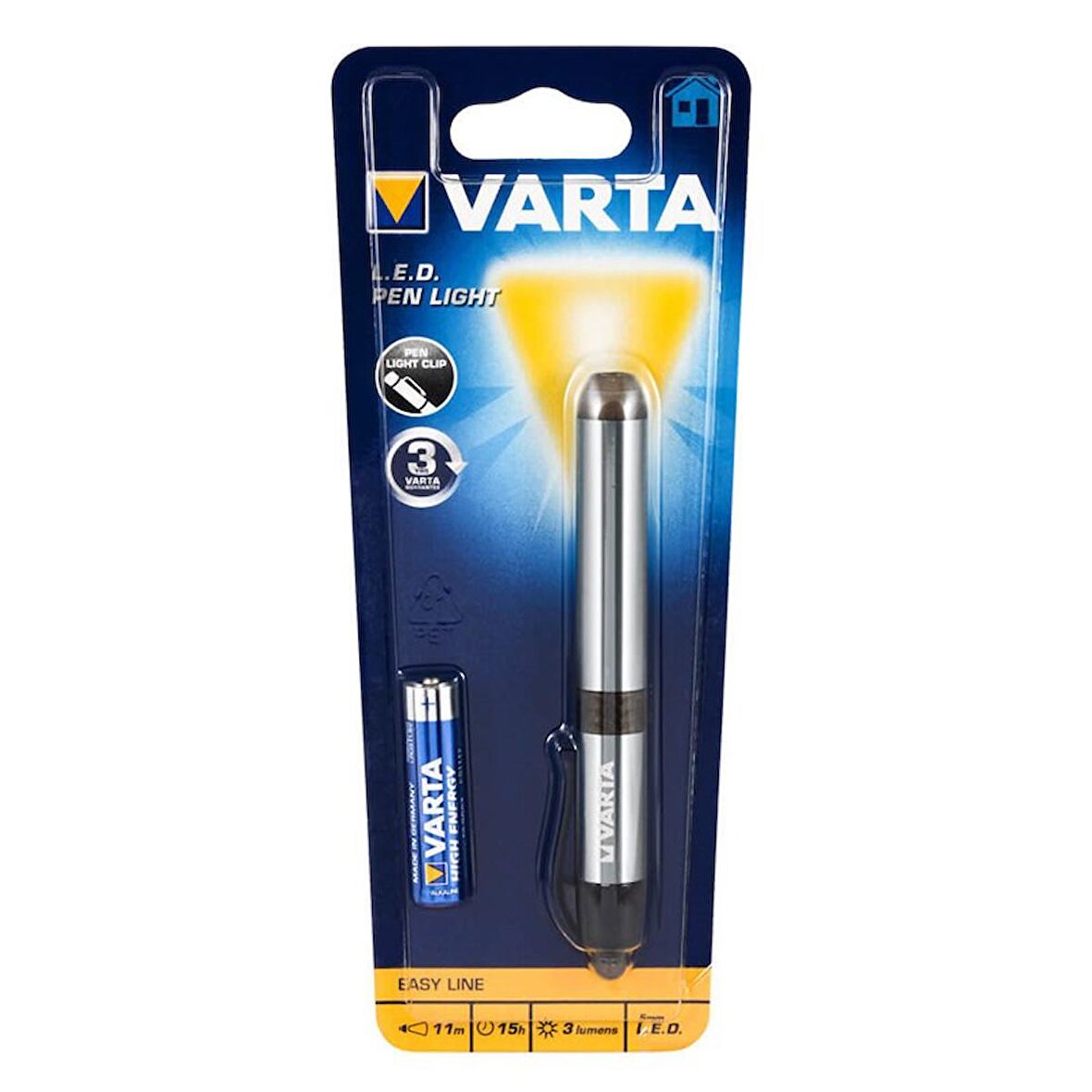 Varta 16611 Led Pen Light 1x AAA İnce Kalem Pilli Kalem Tipi Fener