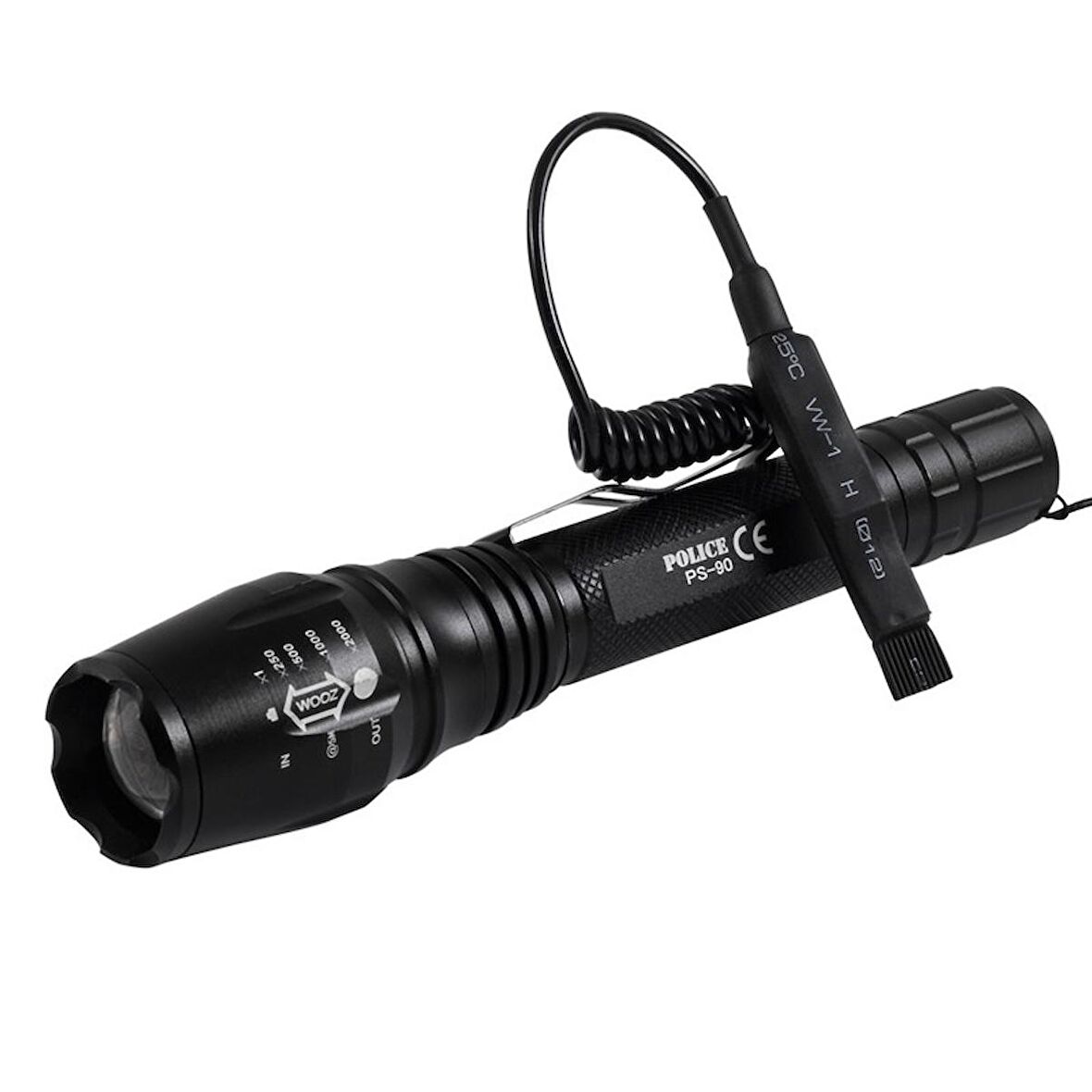 Police PS-90 T6 Led Tüfek Aparatlı Şarjlı El Feneri 2 x 18650