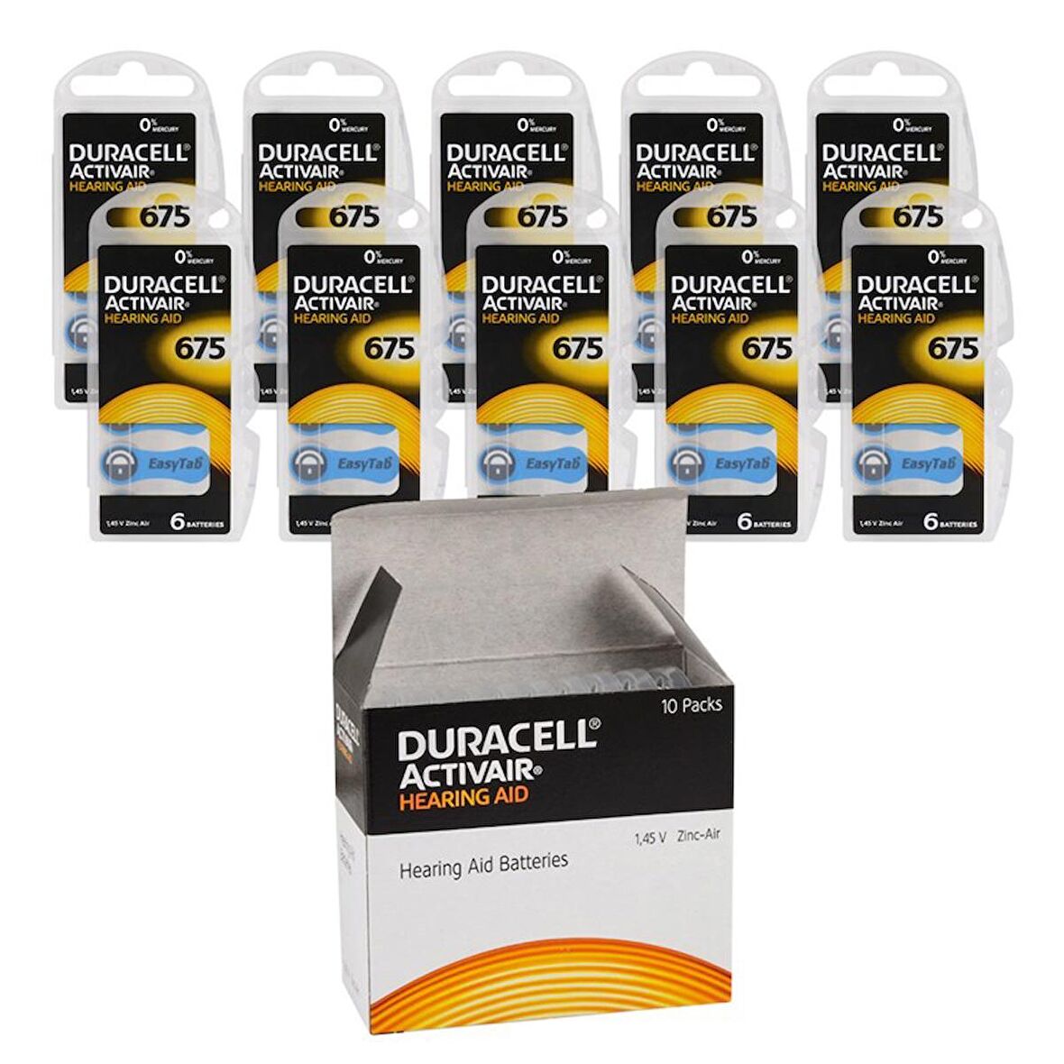 Duracell Activair 675 Kulaklık Pili 6lı Blister - 10lu Paket