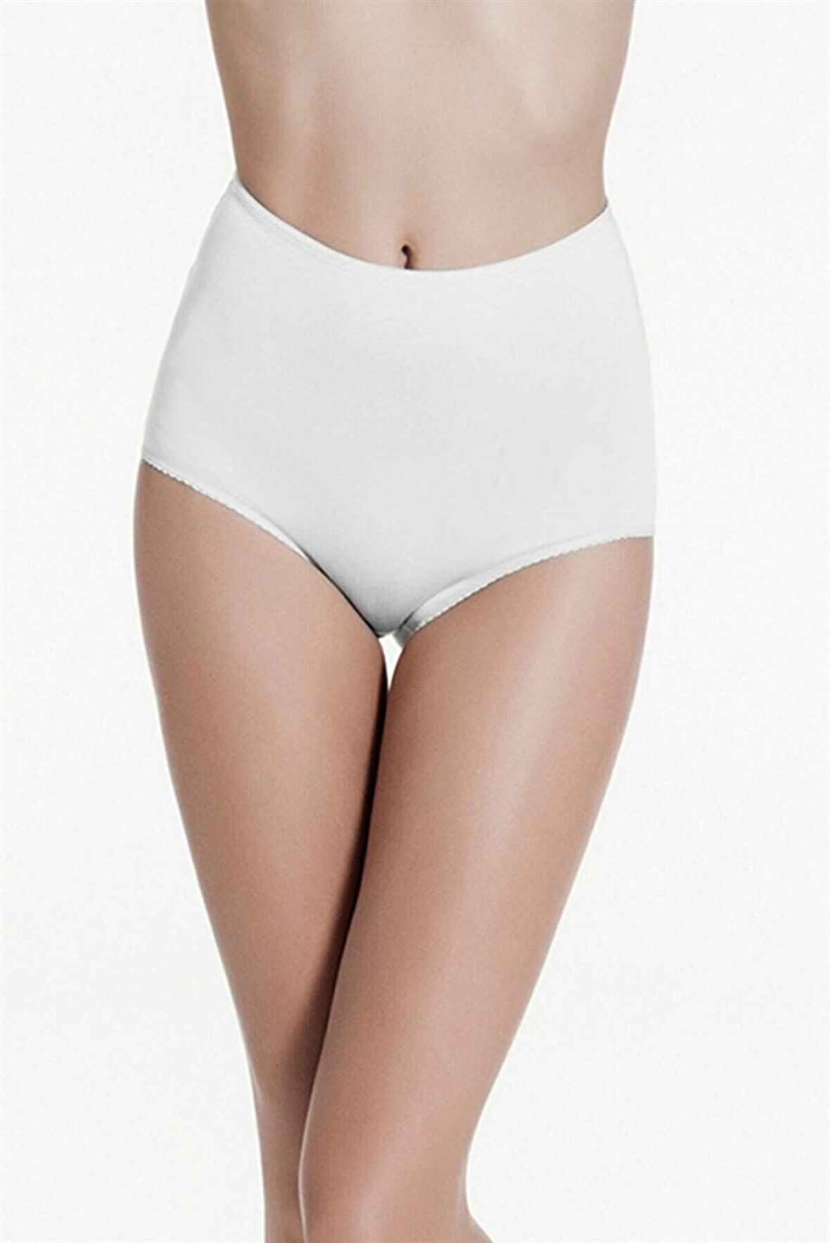 Kadın Elastanlı Yüksek Bel Beyaz Külot 665