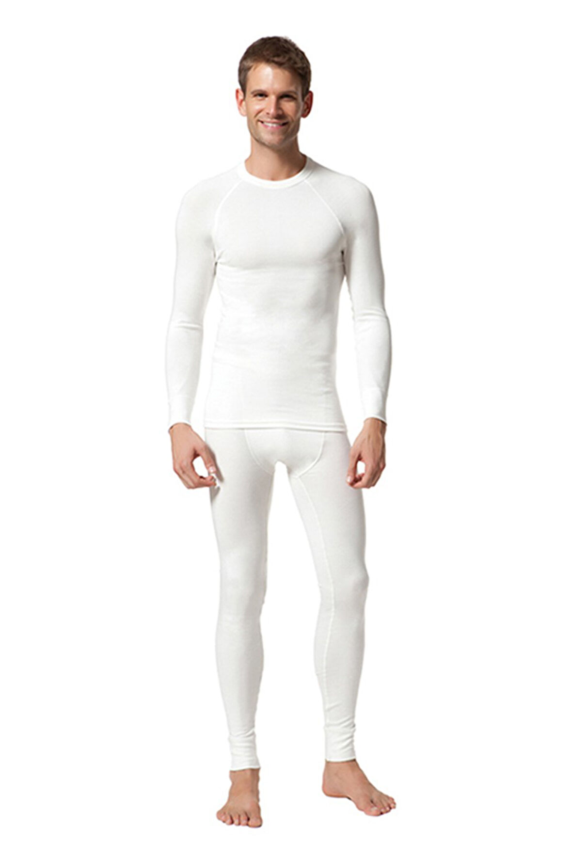 Erkek Uzun Kol Beyaz Fanila 1000