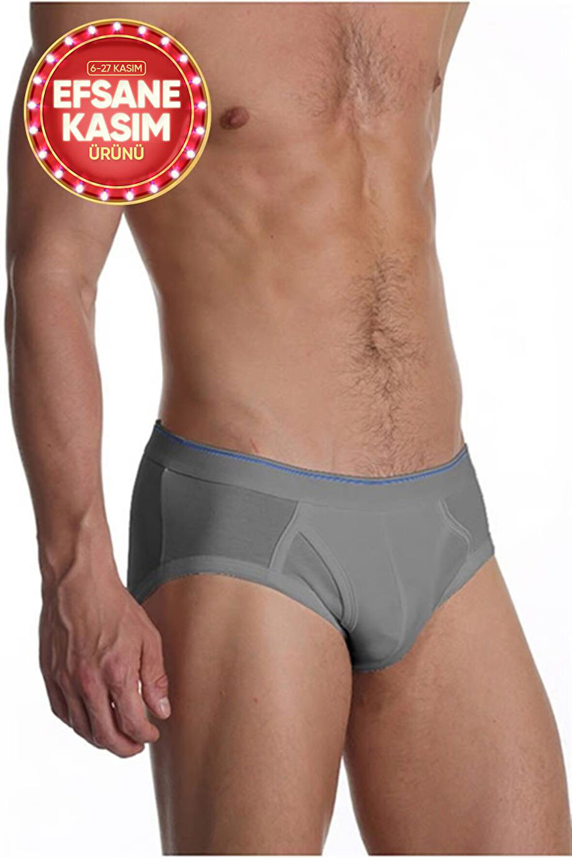 Erkek Elastanlı Gri Slip 887
