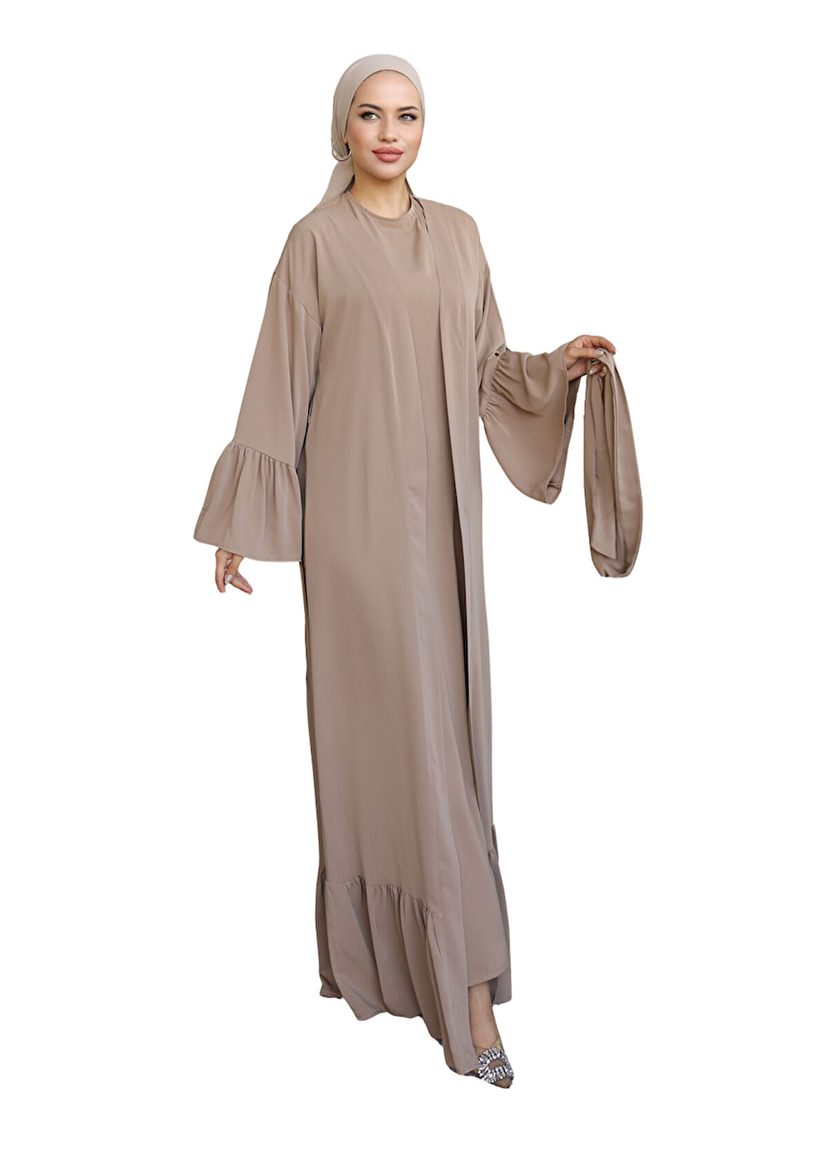 NİSSRA  FIRFIRLI İKİLİ TAKIM ABAYA NSR503801