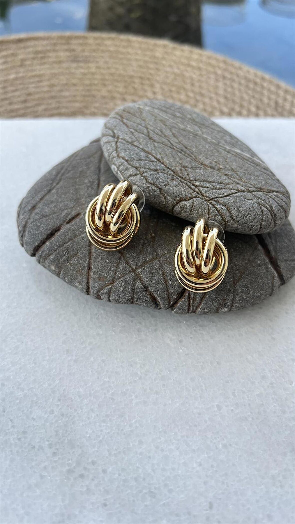 Vıp Gold İç İçe Geçmeli Marka Küpe (30mm)