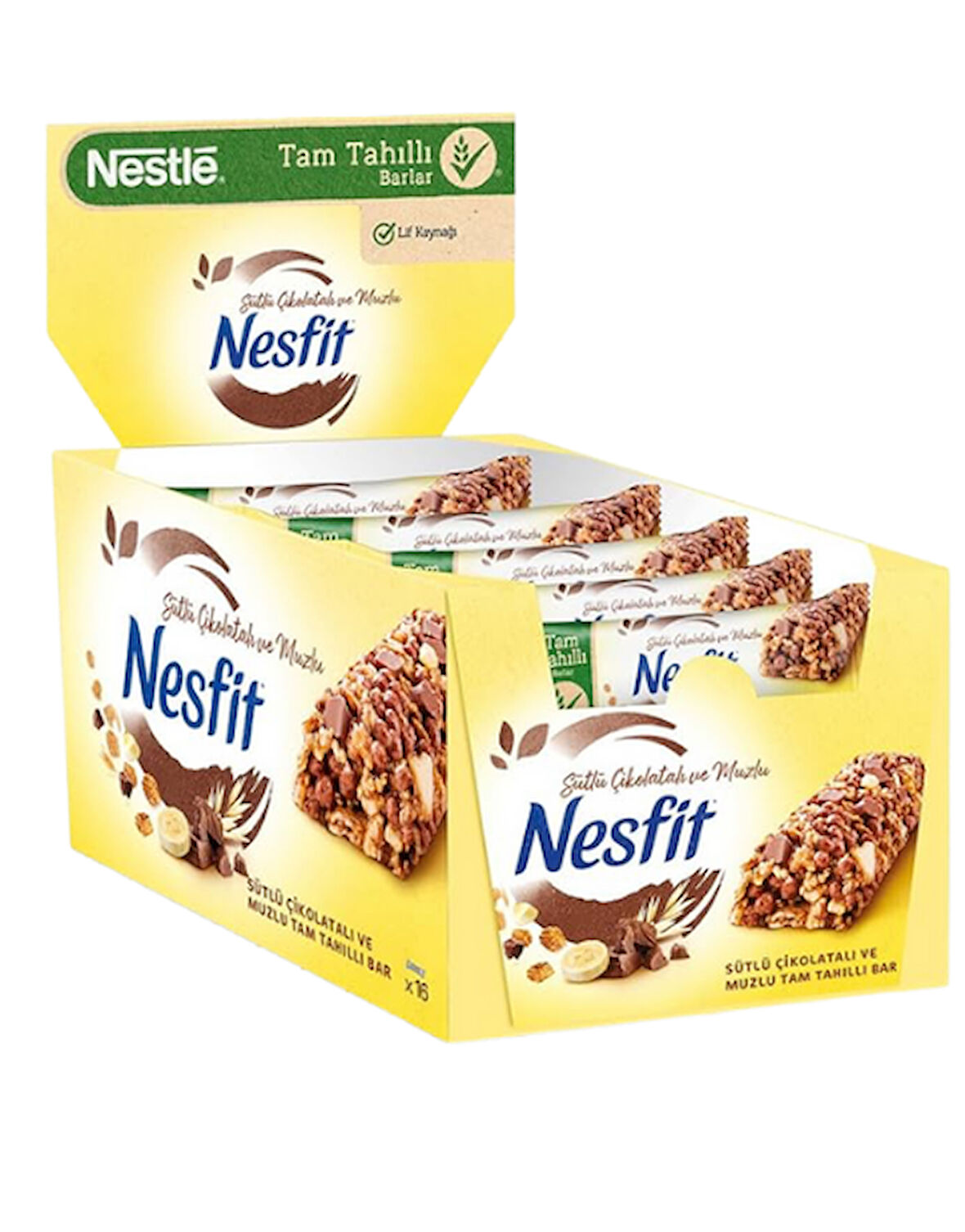 Nestle Nesfit Sütlü Çikolatalı Ve Muzlu Tam Tahıllı Bar 23,5 GR * 16 Adet