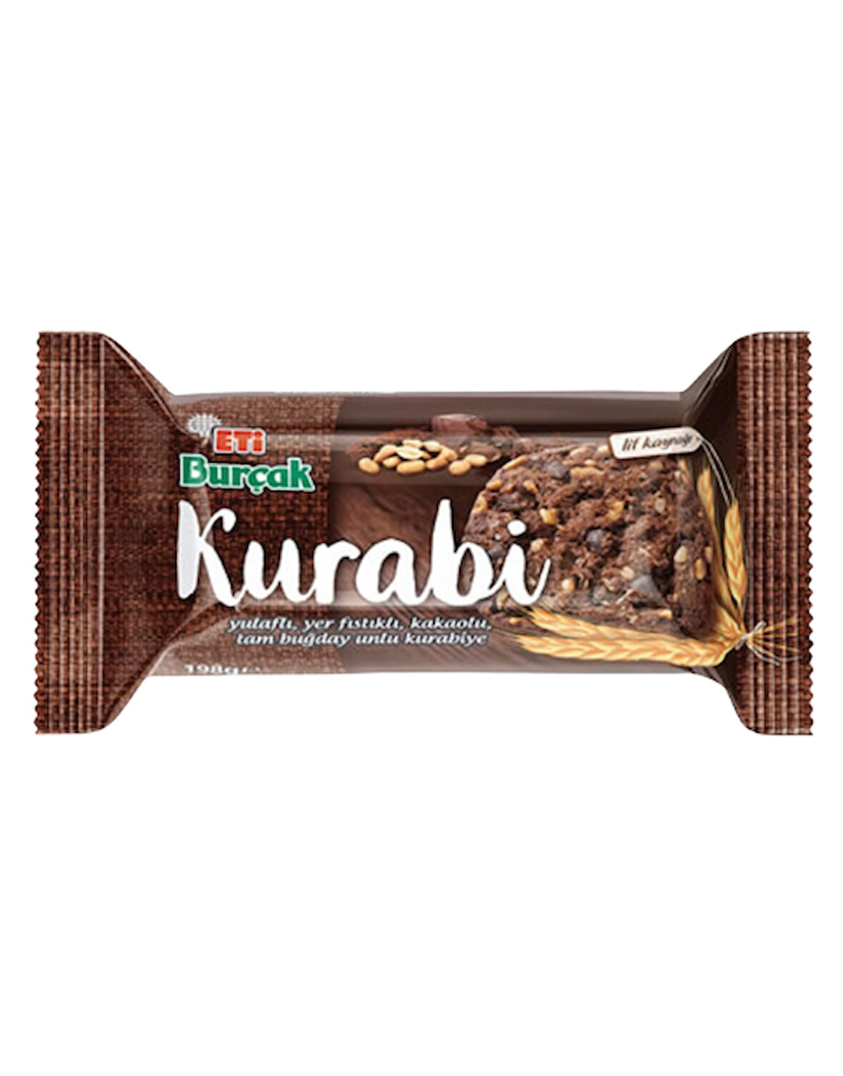 Eti Burçak Kurabi Yer Fıstıklı Kakaolu Tam Buğday Unlu Kurabiye 198 GR * 12 Adet