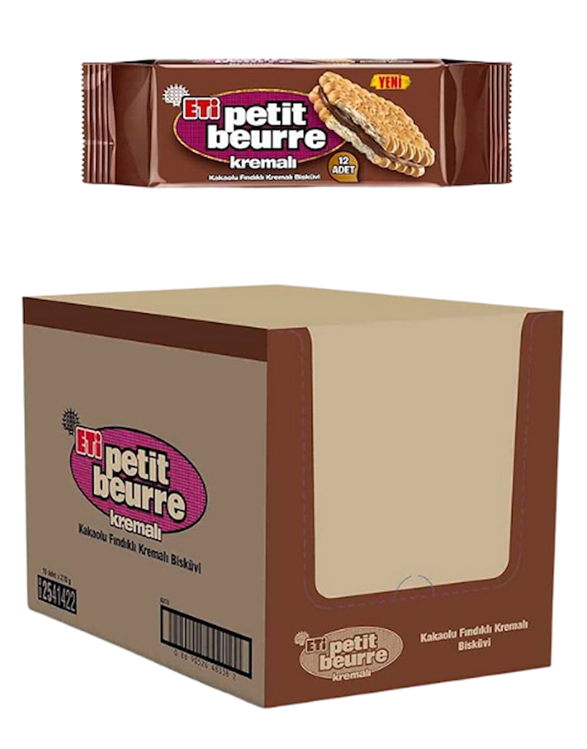 Eti Petit Beurre Kakaolu Fındık Kremalı Bisküvi 270 GR * 15 Adet