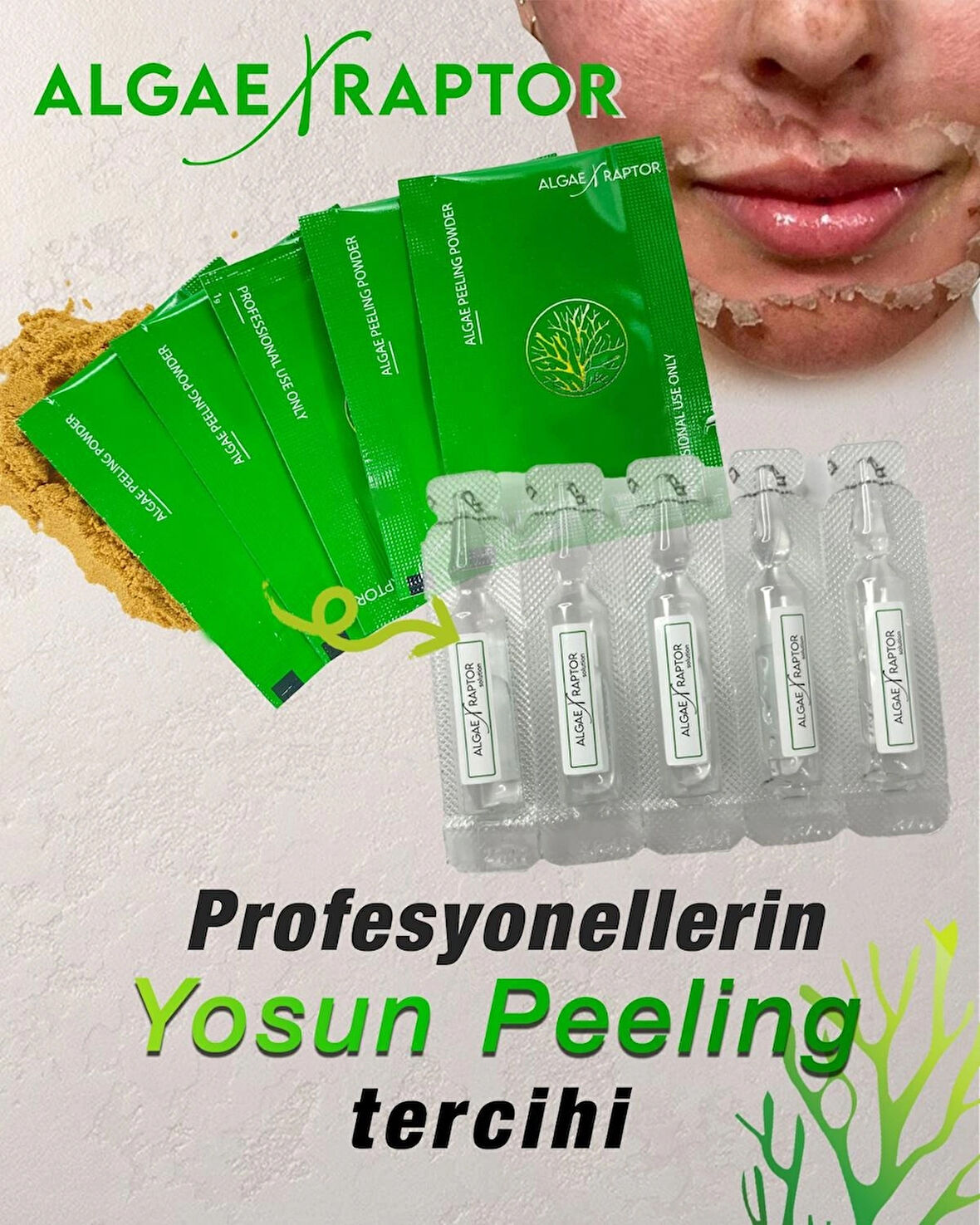 Yosun peeling cilt bakım uygulama protokolü 5kullanımlık tek seansda kesin sonuç