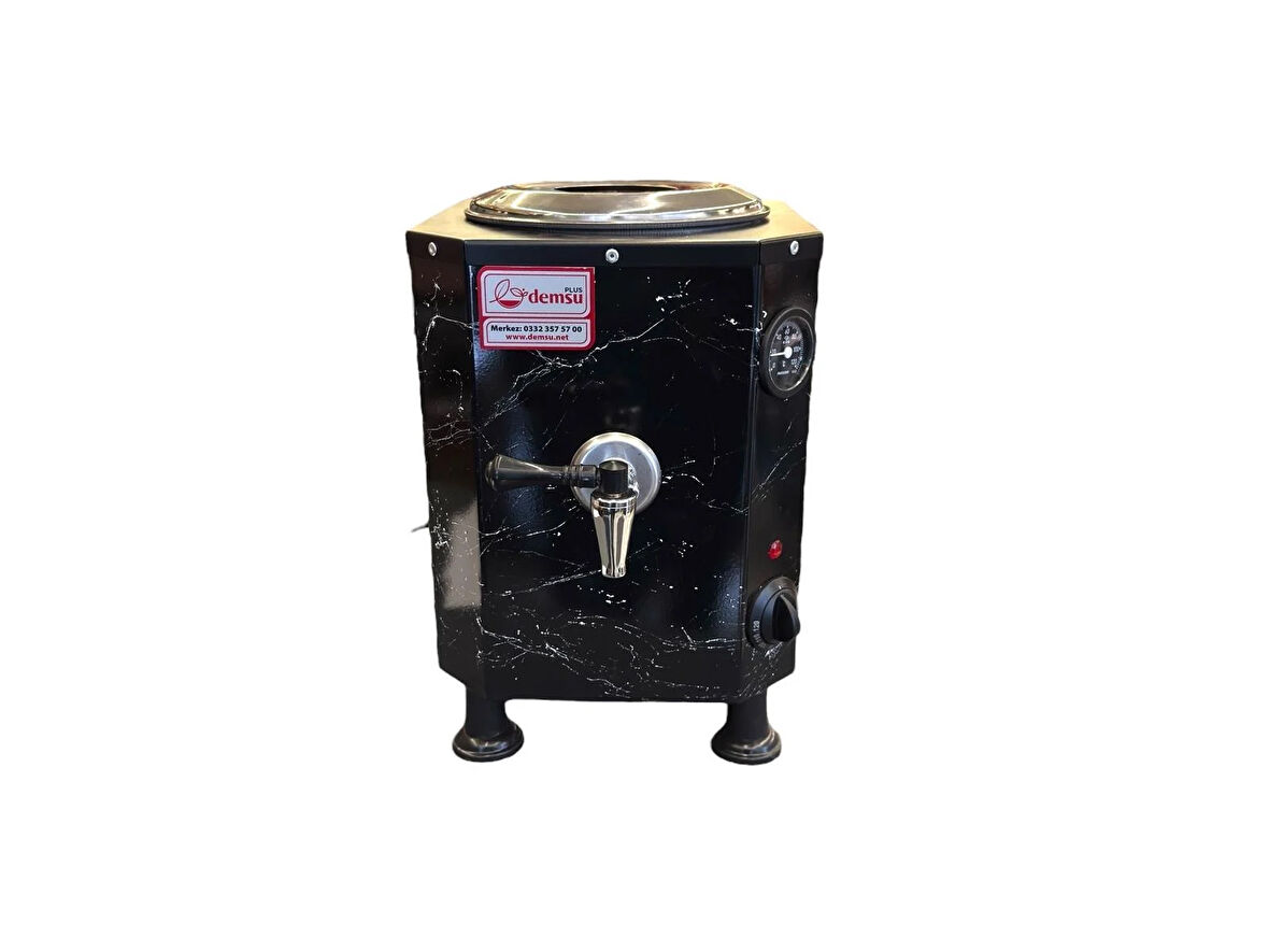 Demsu 1 Demlikli Süpermini Elektrikli Siyah Mermer Desenli Çay Kazanı 10 Litre