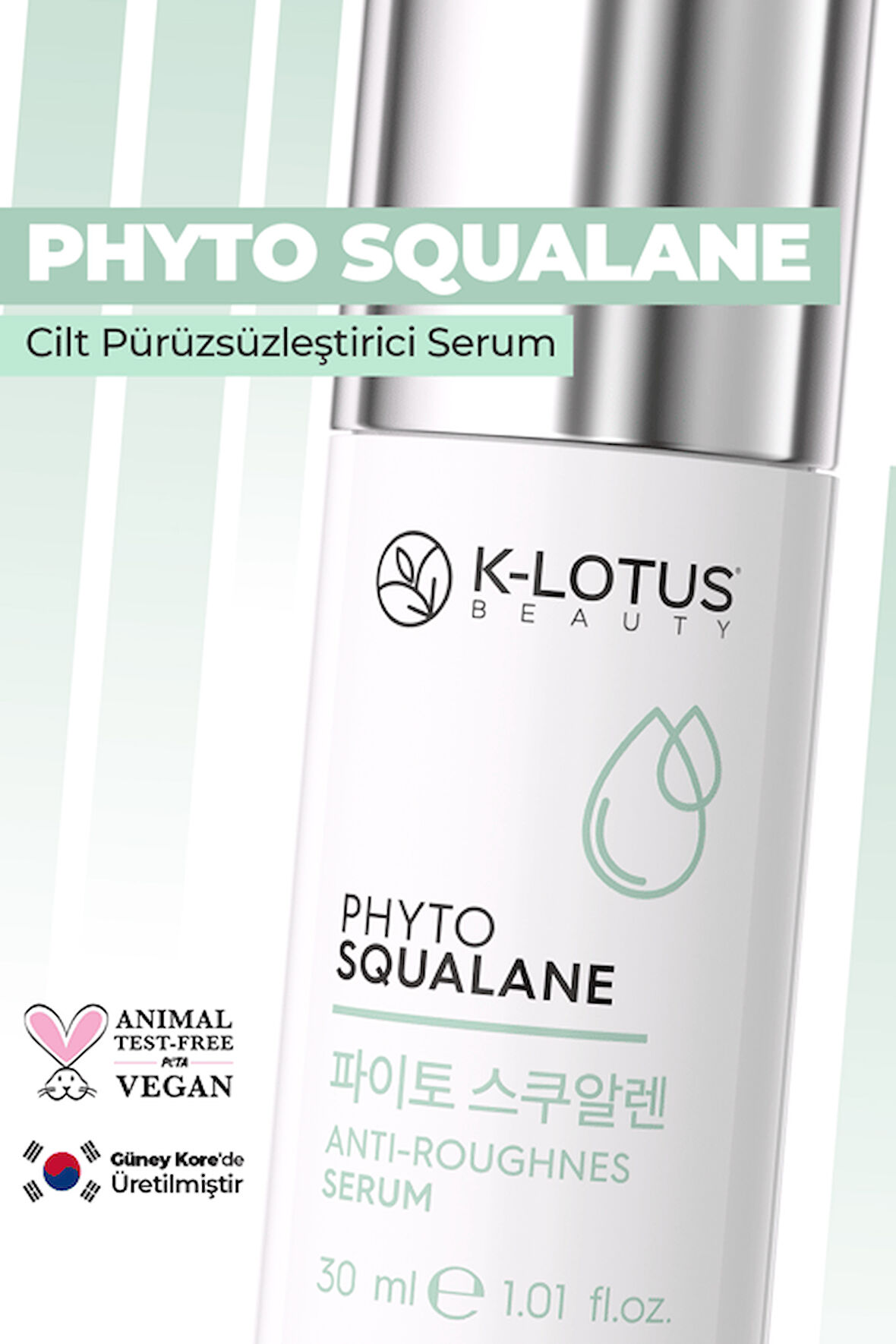 Phyto Squalane Cilt Pürüzsüzleştirici Elastikiyeti Arttırma Etkili Cilt Bariyer Onarıcı Cilt Serumu 30 ML