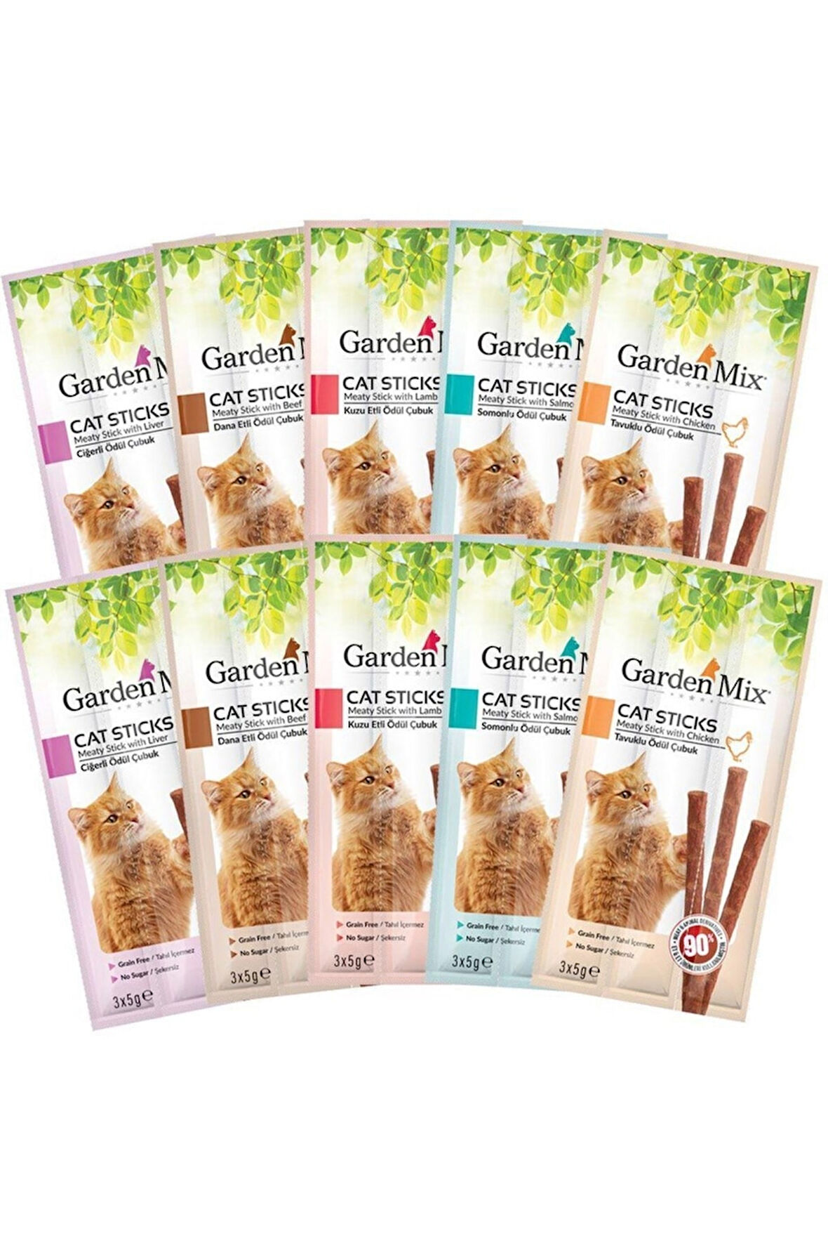 Garden Mix 10 Paket Stick Kedi Ödülü 30*5 Gr
