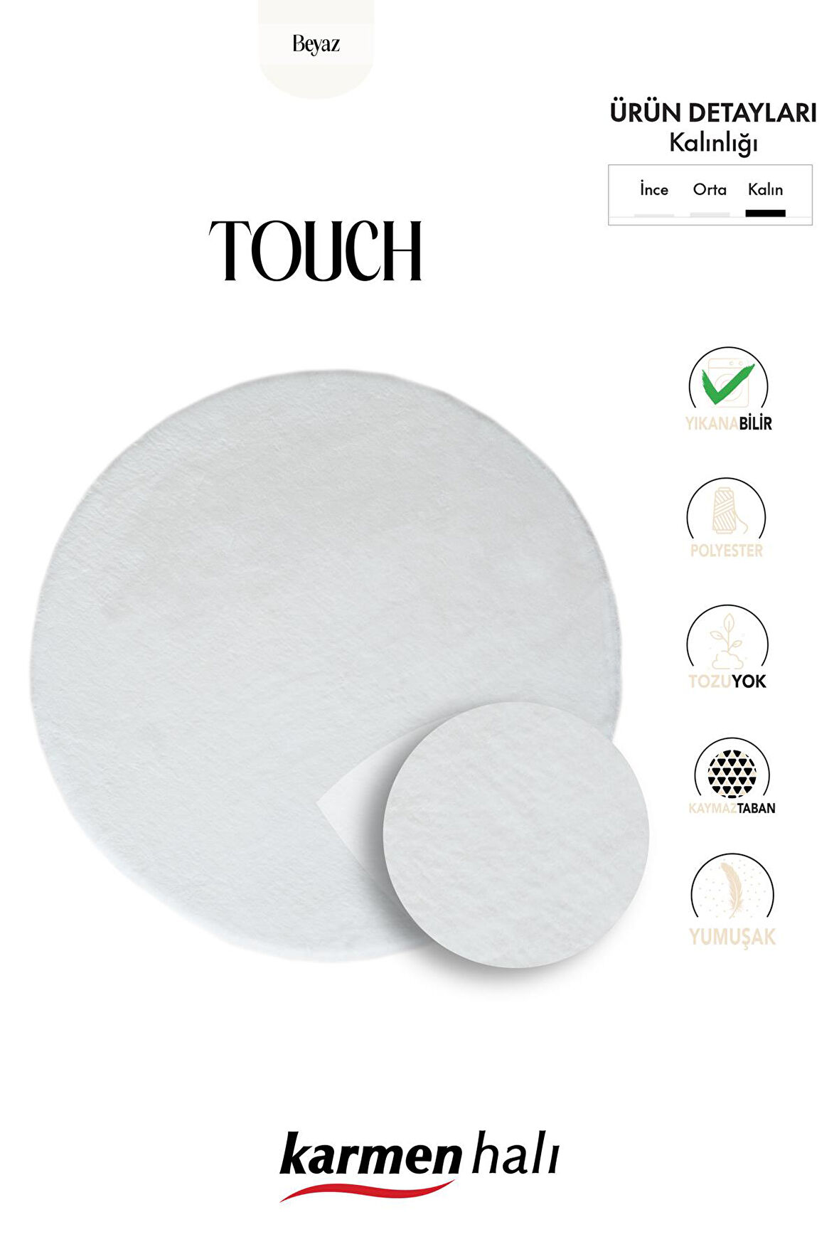 Post Touch Th001w Beyaz Halı Tavşan Tüyü Post Peluş Kürk Halı