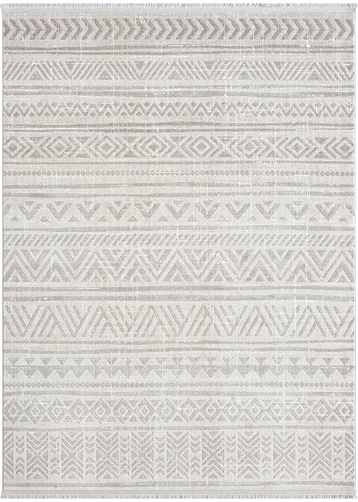 Lotus 8575 Gri Halı iskandinav Desenli Modern İnce Akrilik Tozuaz Salon Halısı Yatak Odası Koridor