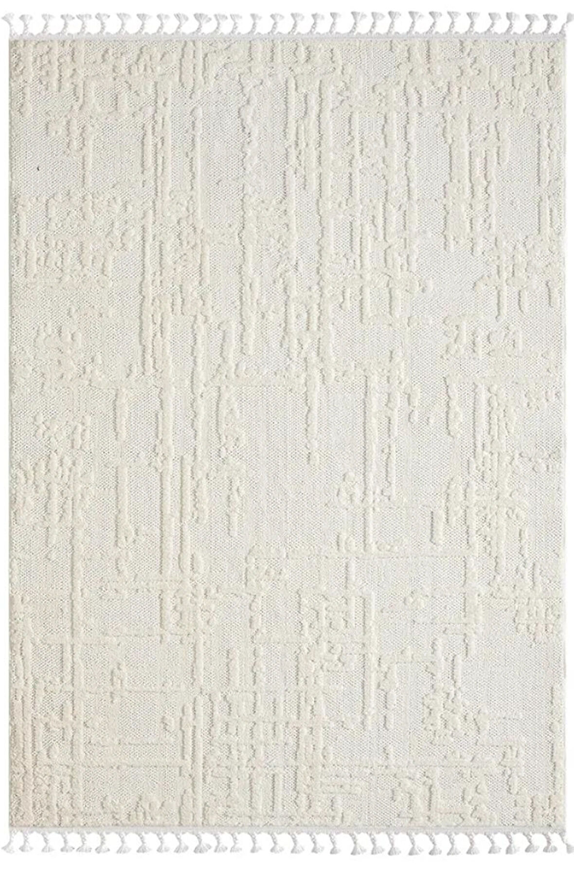 Wool Wl004a Bej Halı Sisal Bukle Dekoratif Kabartmalı Halı Tozsuz Antialerjik Salon Halısı Koridor