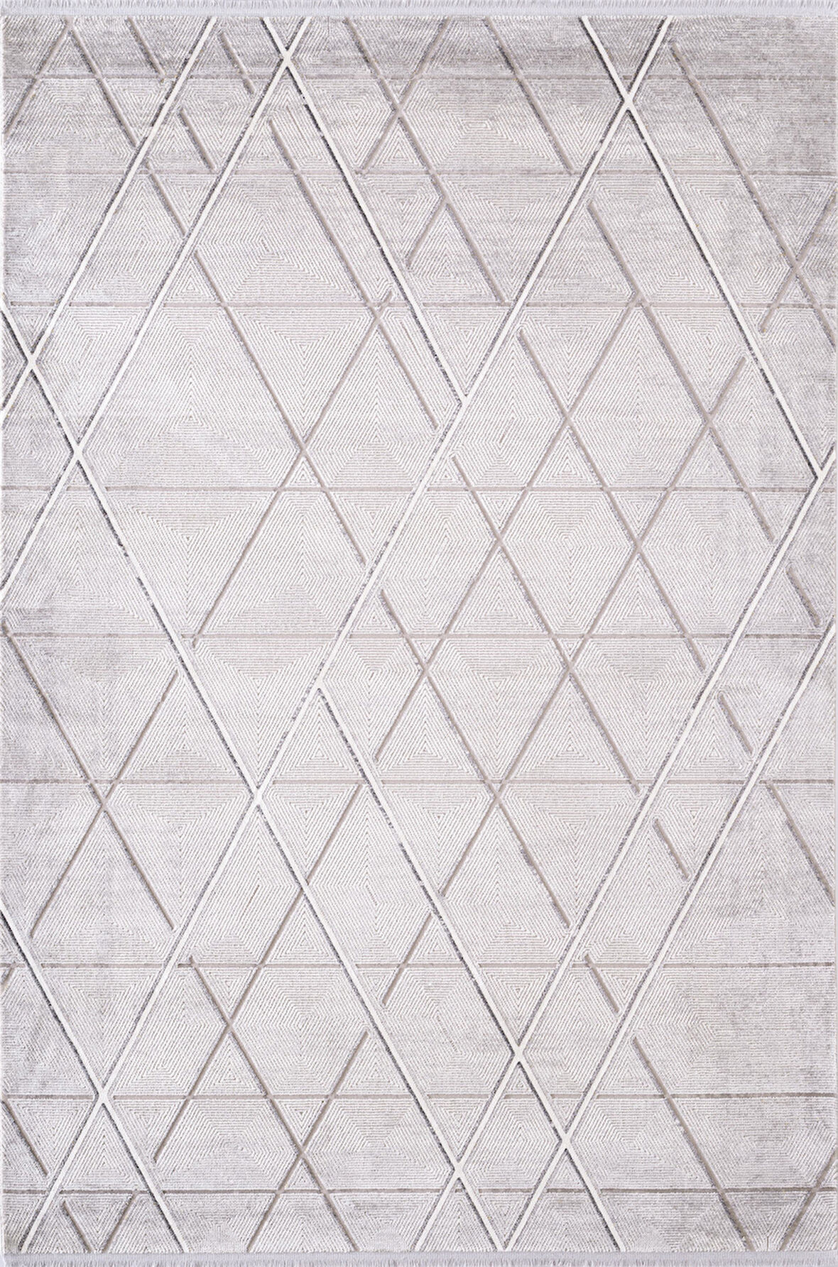 Cosmos CS007G Gri Halı Modern Detaylı Pamuk Taban Viskon Tozuaz Salon Yatak Odası Koridor Halısı