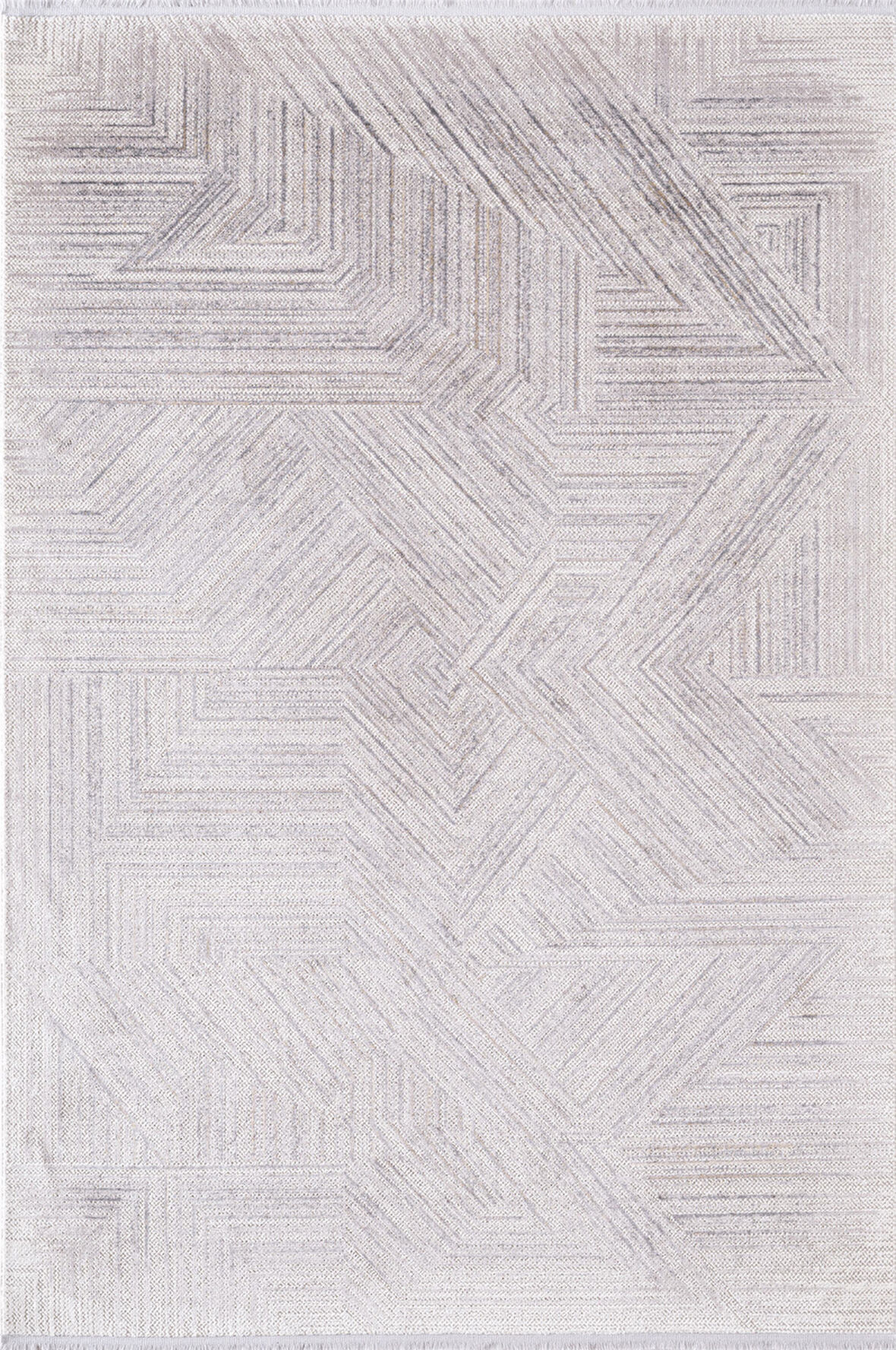 Cosmos CS008A Krem Halı Modern Detaylı Pamuk Taban Viskon Tozuaz Salon Yatak Odası Koridor Halısı