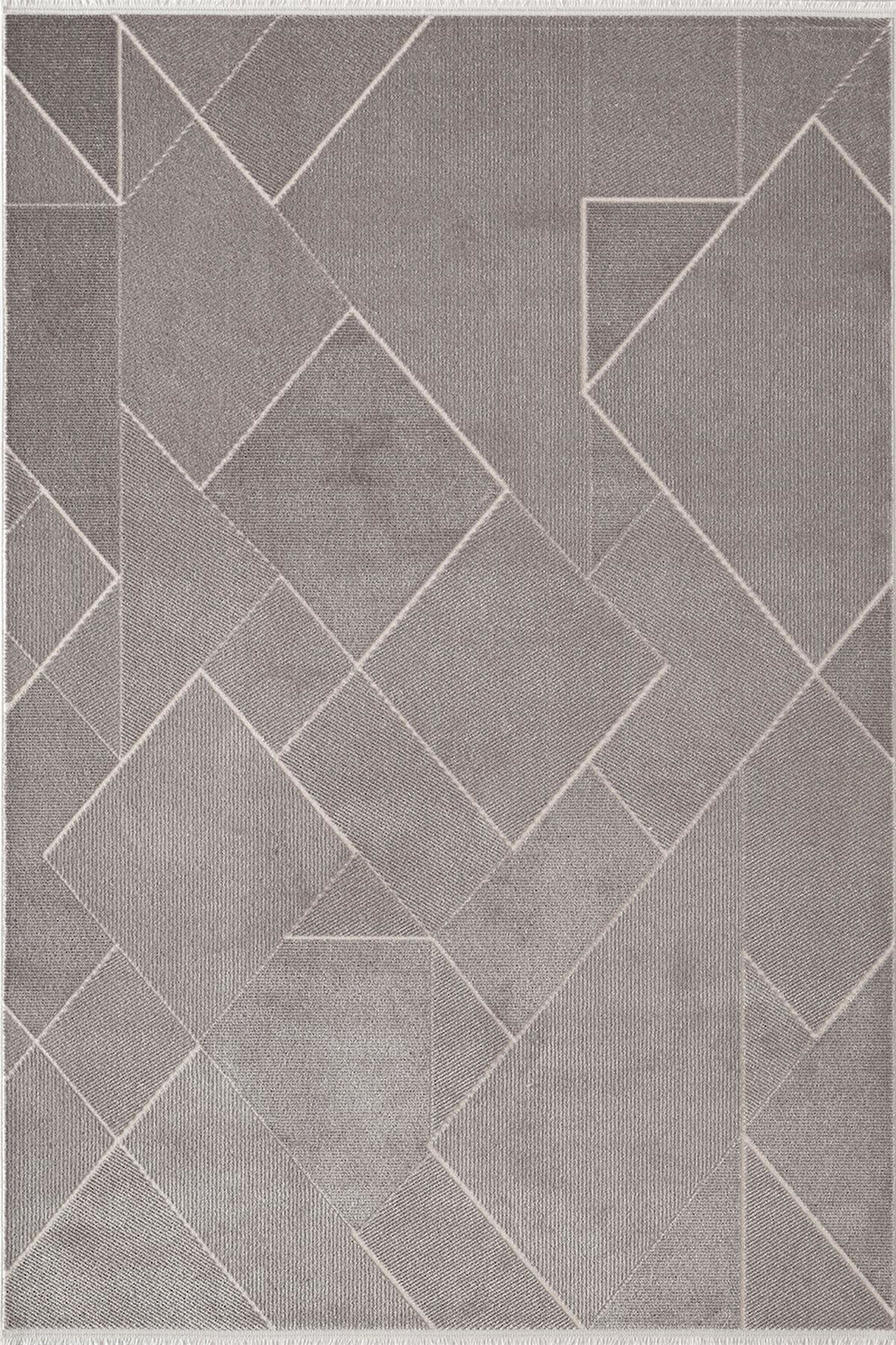 Leon LN002Z Gri Halı Modern Desen Pamuk Taban Akrilik Tozuaz Salon Yatak Odası Koridor Halısı