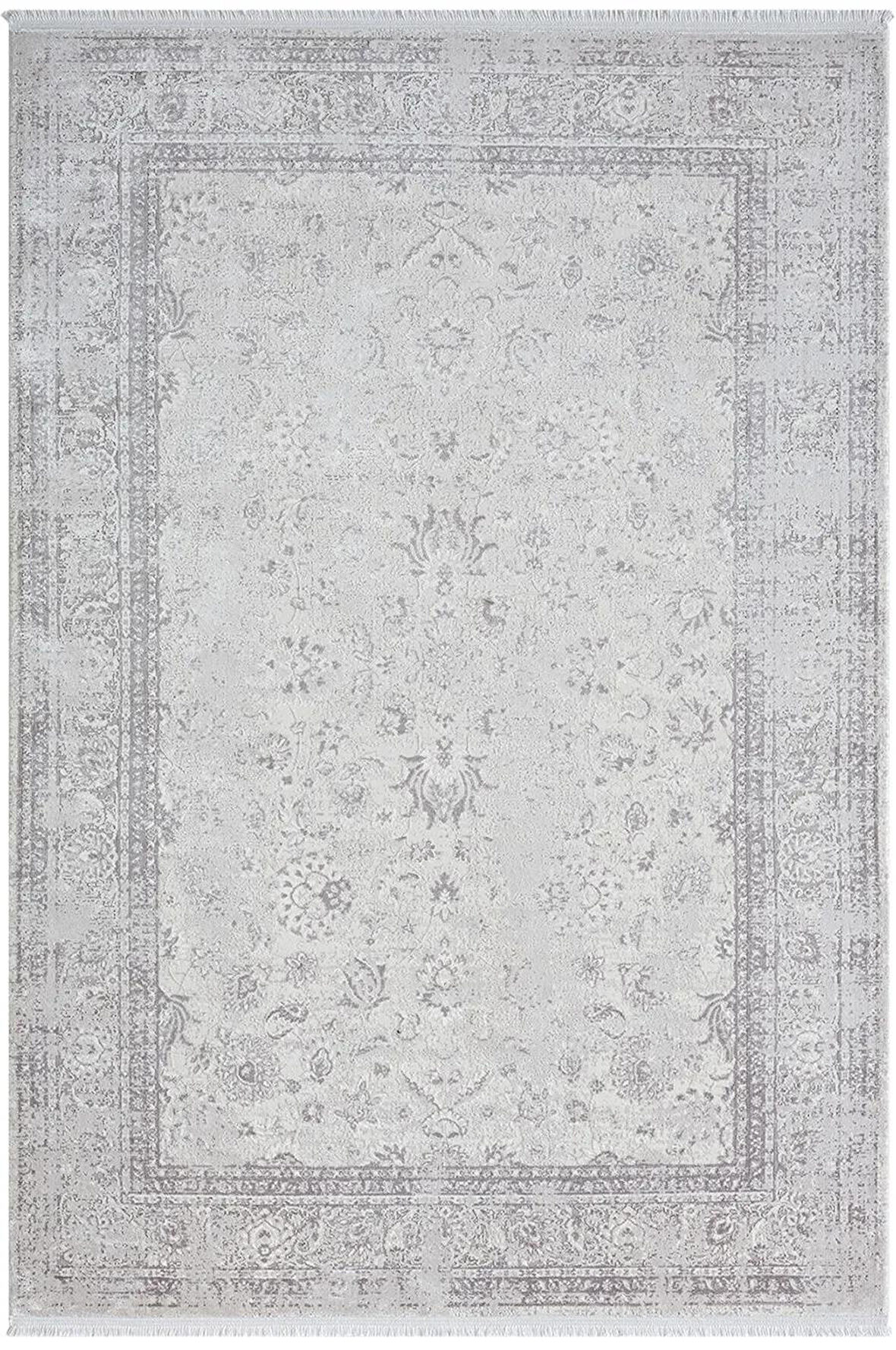 Elegance Eg004a Gri Halı Antrasit Modern Klasik Desenli Viskon Doğal Iplik Bambu Halı Tozu Az Salon
