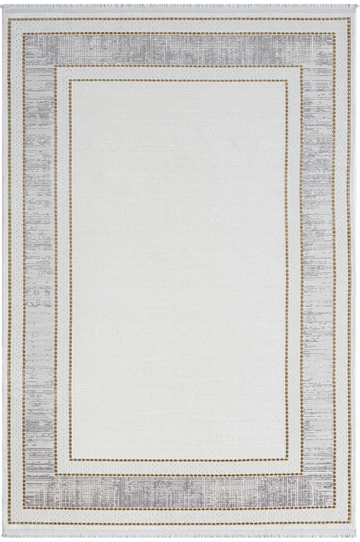 Elegance Eg006a Gri Halı Gold Detaylı Viskon Doğal Iplik Bambu Halı Tozu Az Salon Halısı Yatak Odası