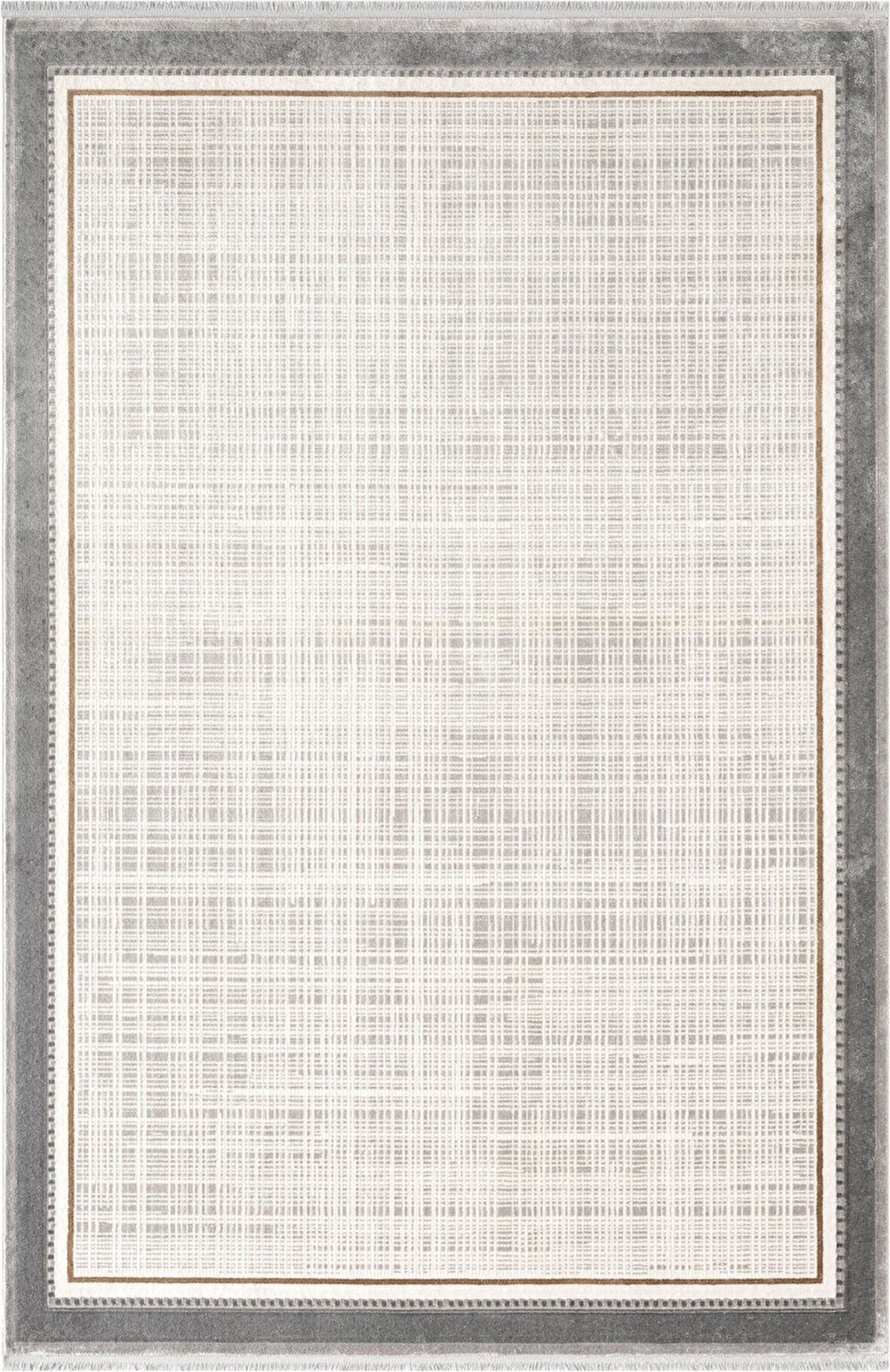 Fresco FC002G Gri Çerçeveli Halı Modern Desen 100 Tarak Viskon Parlak Yumuşak İpek Serisi