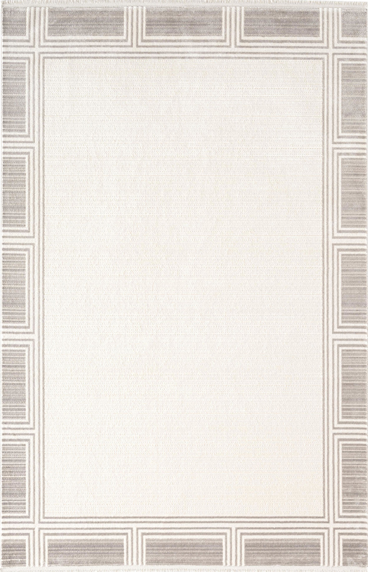 Fresco FC005G Gri Çerçeveli Halı Modern Desen 100 Tarak Viskon Parlak Yumuşak İpek Serisi