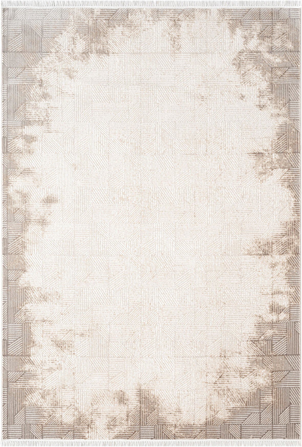 Etro ET008B Gri Modern Geometrik Desen Parlak Ağır Yüksek Sıklıkta Salon Halısı İpek Serisi