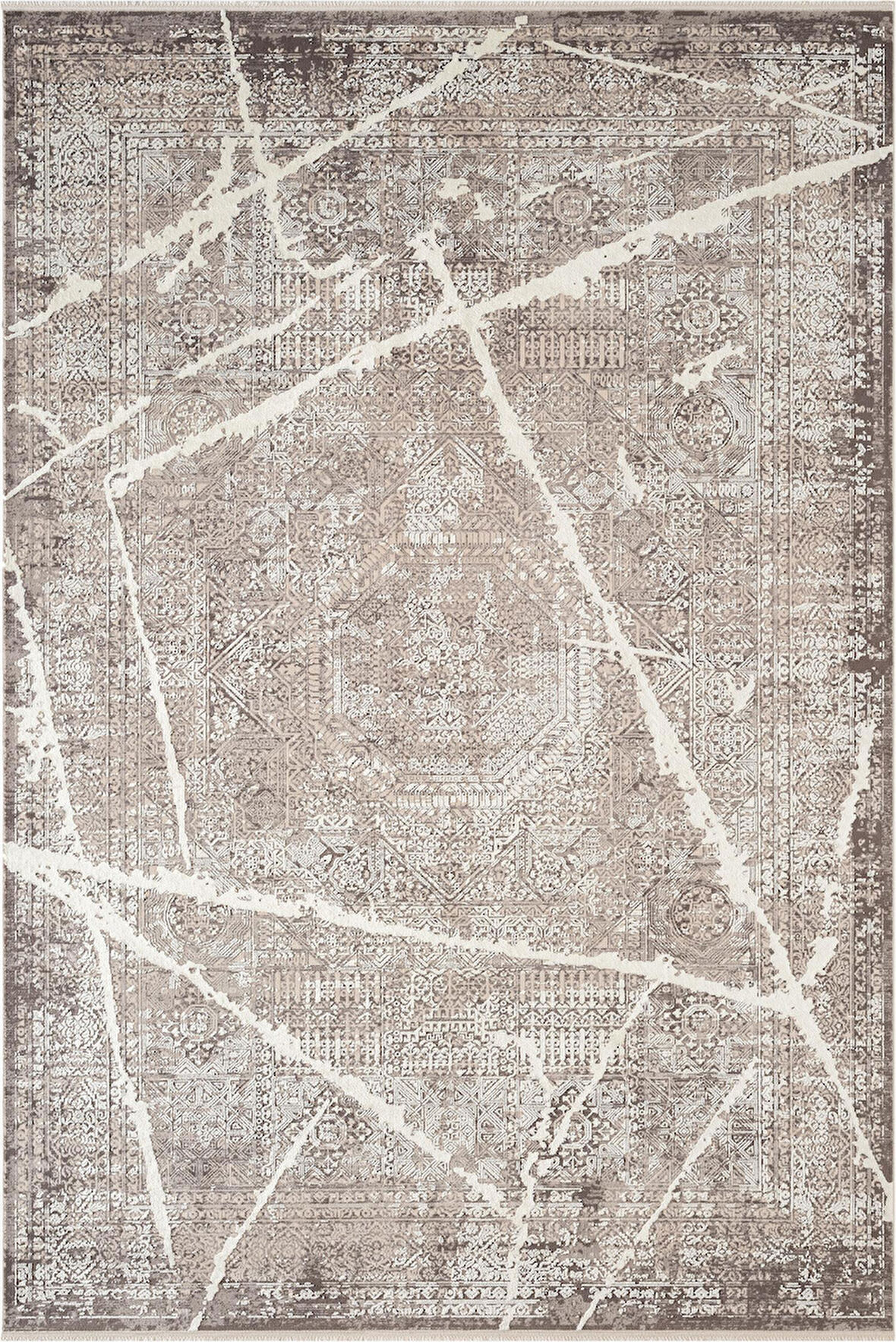 Art AT001A Gri Halı Modern Desen Triko Akrilik Viskon Boyama Yüksek Sıklık Ipek Serisi