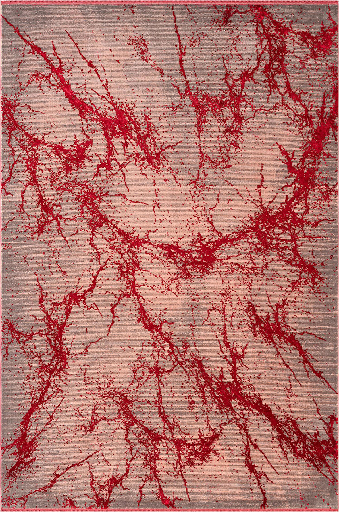 Art AT003J Kırmızı Halı Modern Desen Triko Akrilik Viskon Boyama Yüksek Sıklık Ipek Serisi