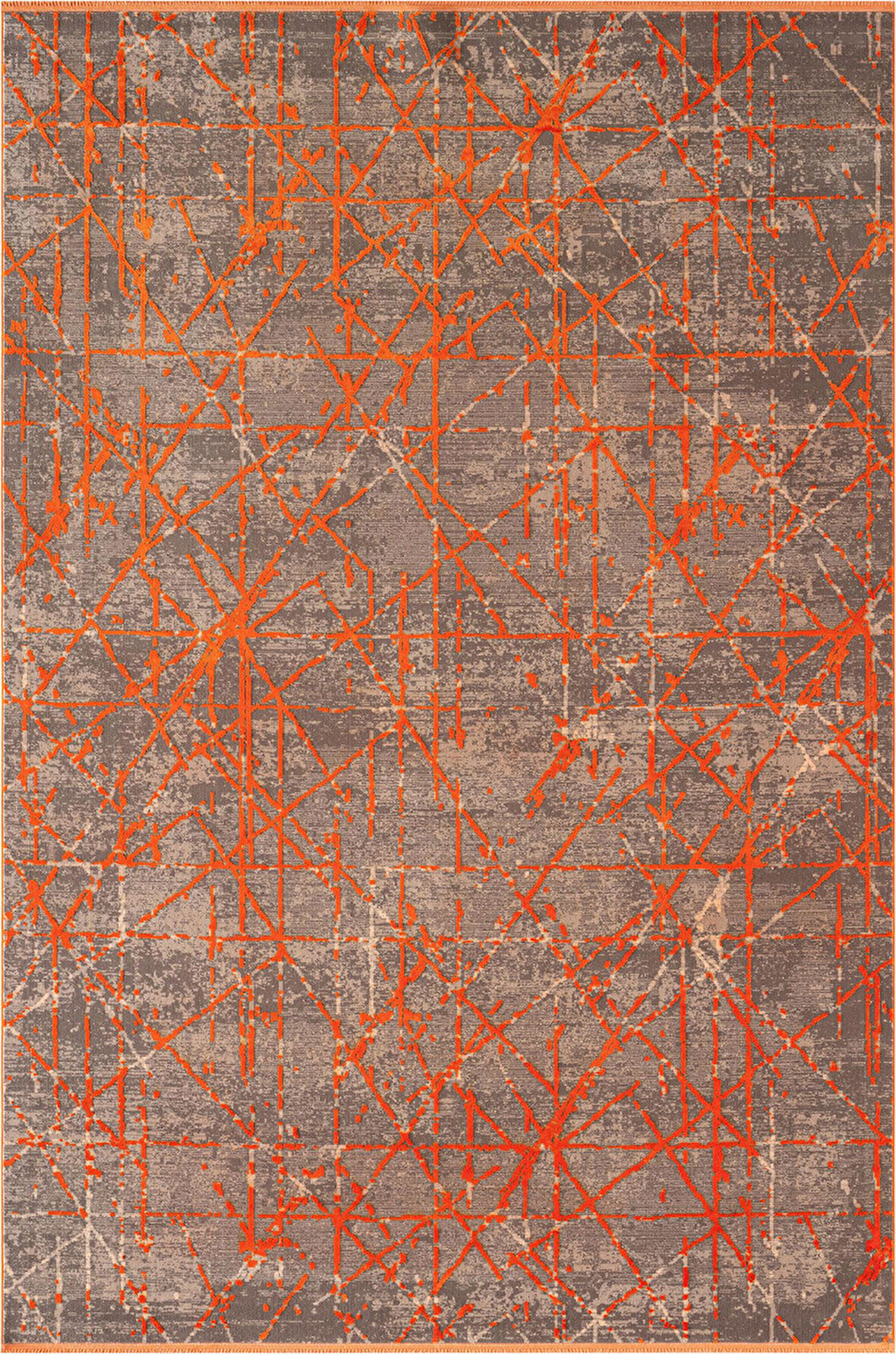 Art AT005T Turuncu Halı Modern Desen Triko Akrilik Viskon Boyama Yüksek Sıklık Ipek Serisi