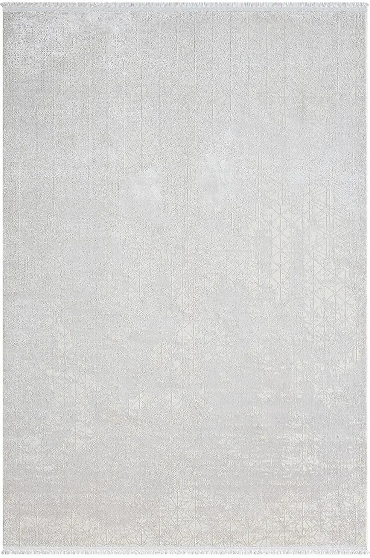 Elegance Eg014a Beyaz Halı Sedef Geometrik Detaylı Modern Viskon Doğal Iplik Bambu Halı Tozu Az