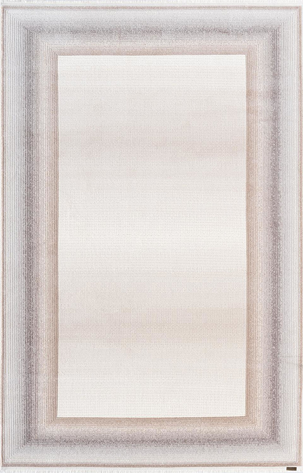 Truva TV033A Bej Rengi Halı Vizon Bej Geometrik Detaylı Akrilik Yumuşak Salon Oturma Odası Halısı