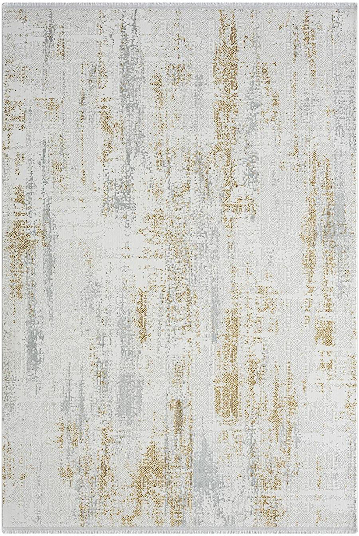 Zenith Zn011a Gri Halı Gold Detaylı Modern Yumuşak Kadife Ince Antialerjik Salon Koridor Halısı