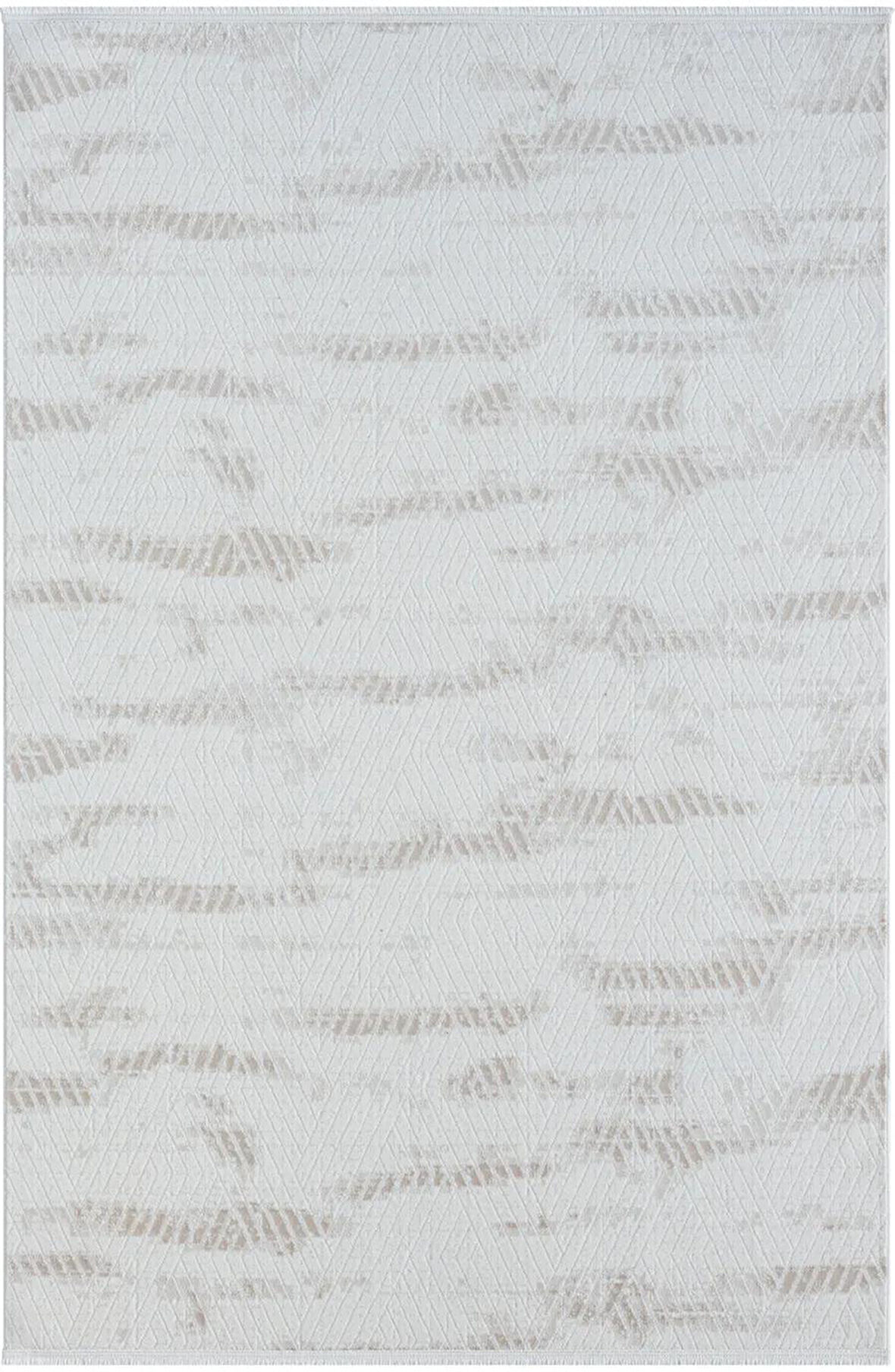 Lotus Plus 08583a Beyaz Halı Bej Detaylı Ince Akrilik Tozuaz Salon Halısı Yatak Odası Halısı Koridor