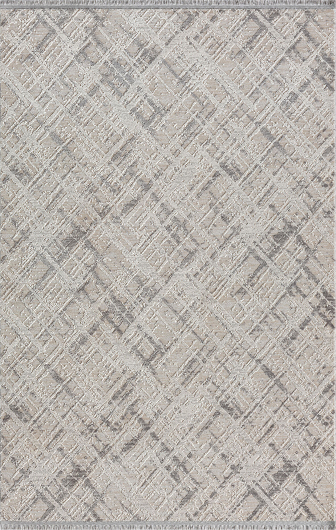 Kaftan Kf004g Gri Halı Kabartma Desenli Akrilik Halı Tozuaz Salon Halısı Yatak Odası Halısı Koridor