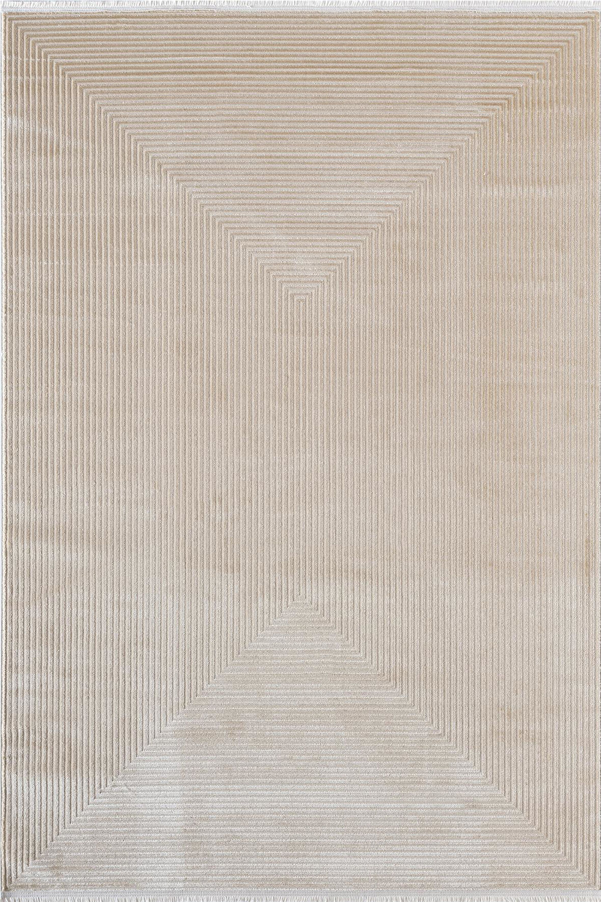 Merit MR010A Krem Halı Vizon Bej Geometrik Detaylı İnce Yumuşak Akrilik Modern Salon Halısı