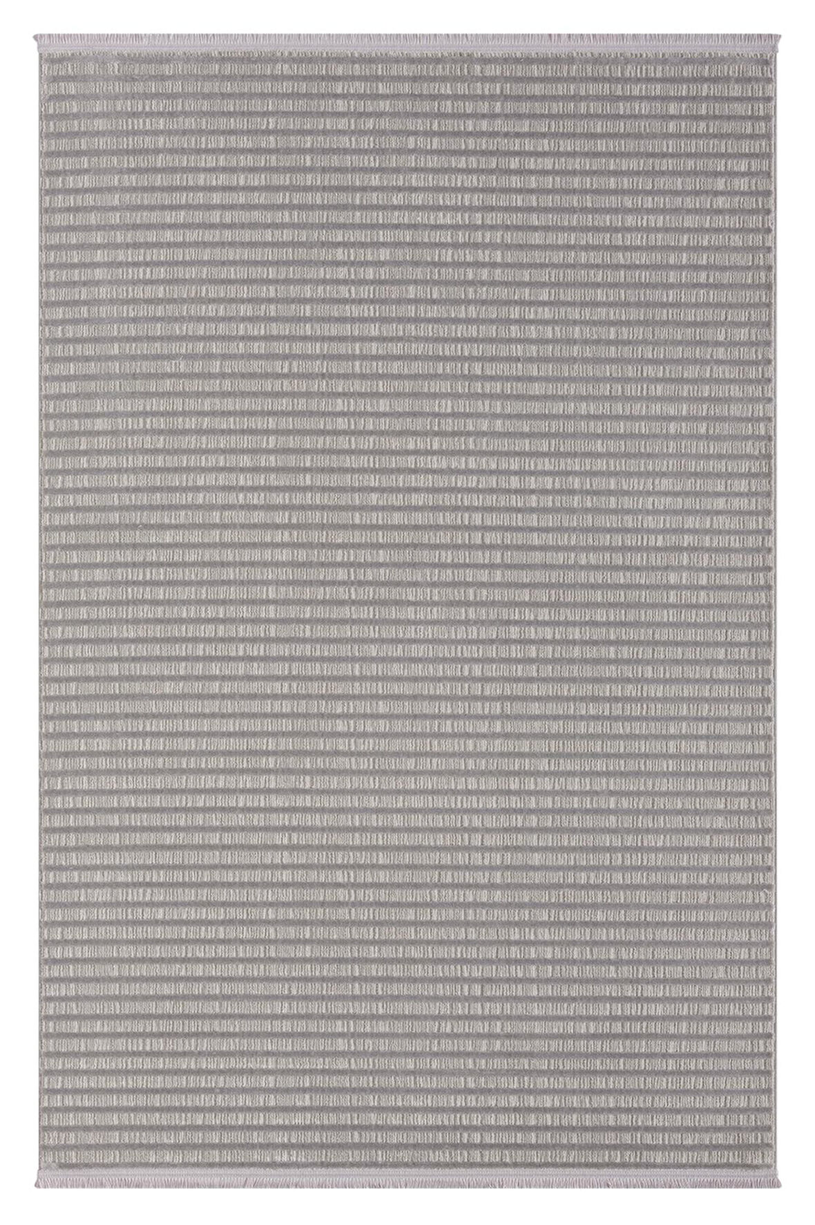 Sümer Sm008g Gri Antrasit Çizgi Desen Halı Dekoratif Modern Tozuyok Antialerjik Salon Halısı Koridor