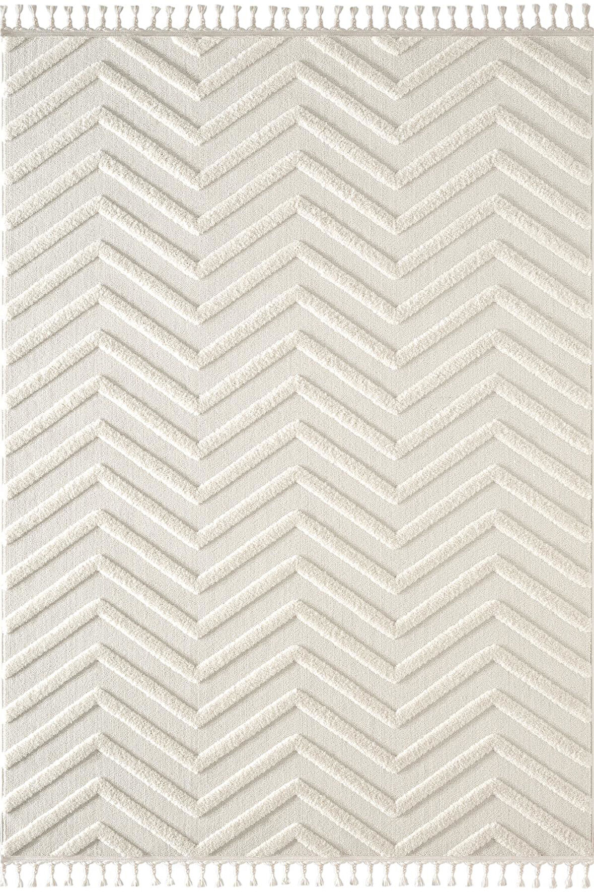 Loop LP023W Beyaz Halı Dekoratif Sisal Yumuşak Bukleli Tozsuz Salon Halısı Yatak Odası Iskandinav