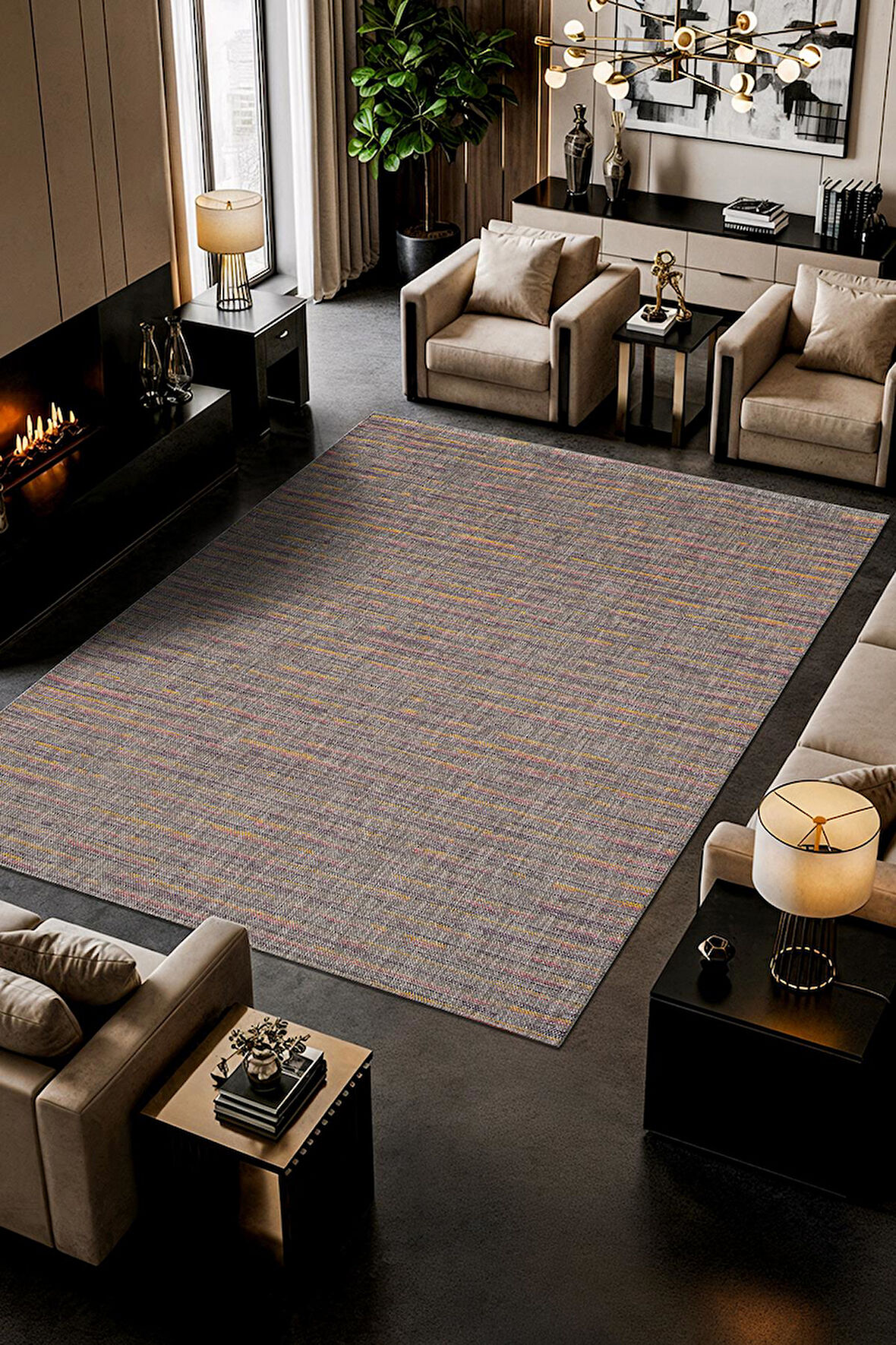 Zeen ZE003R Sisal Gri Kolay Temizlenebilir Makinede Yıkanabilir Mutfak Halısı Pamuk Taban