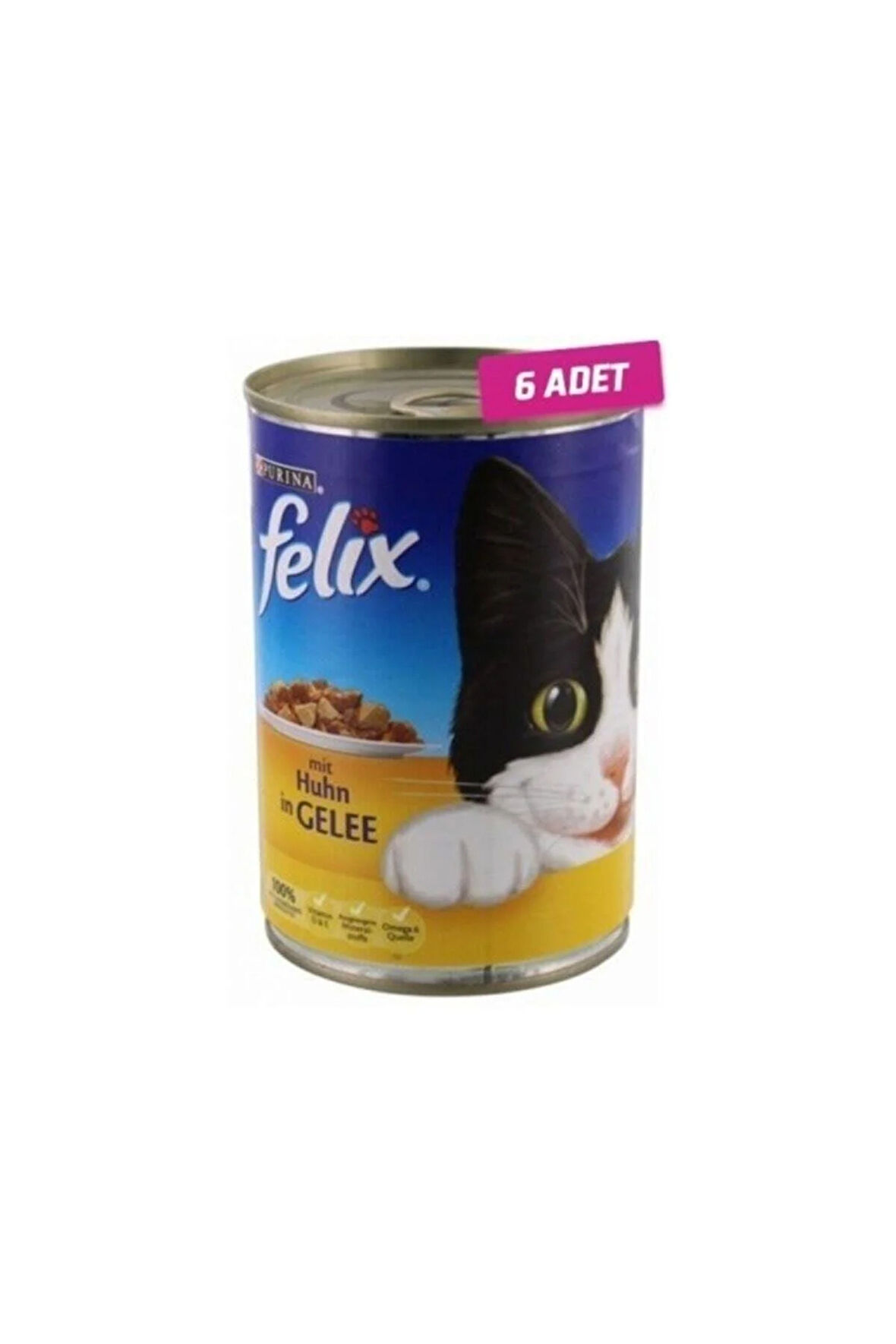 6 Adet - Felix Tavuklu Konserve Kedi Mamasi 400 Gr