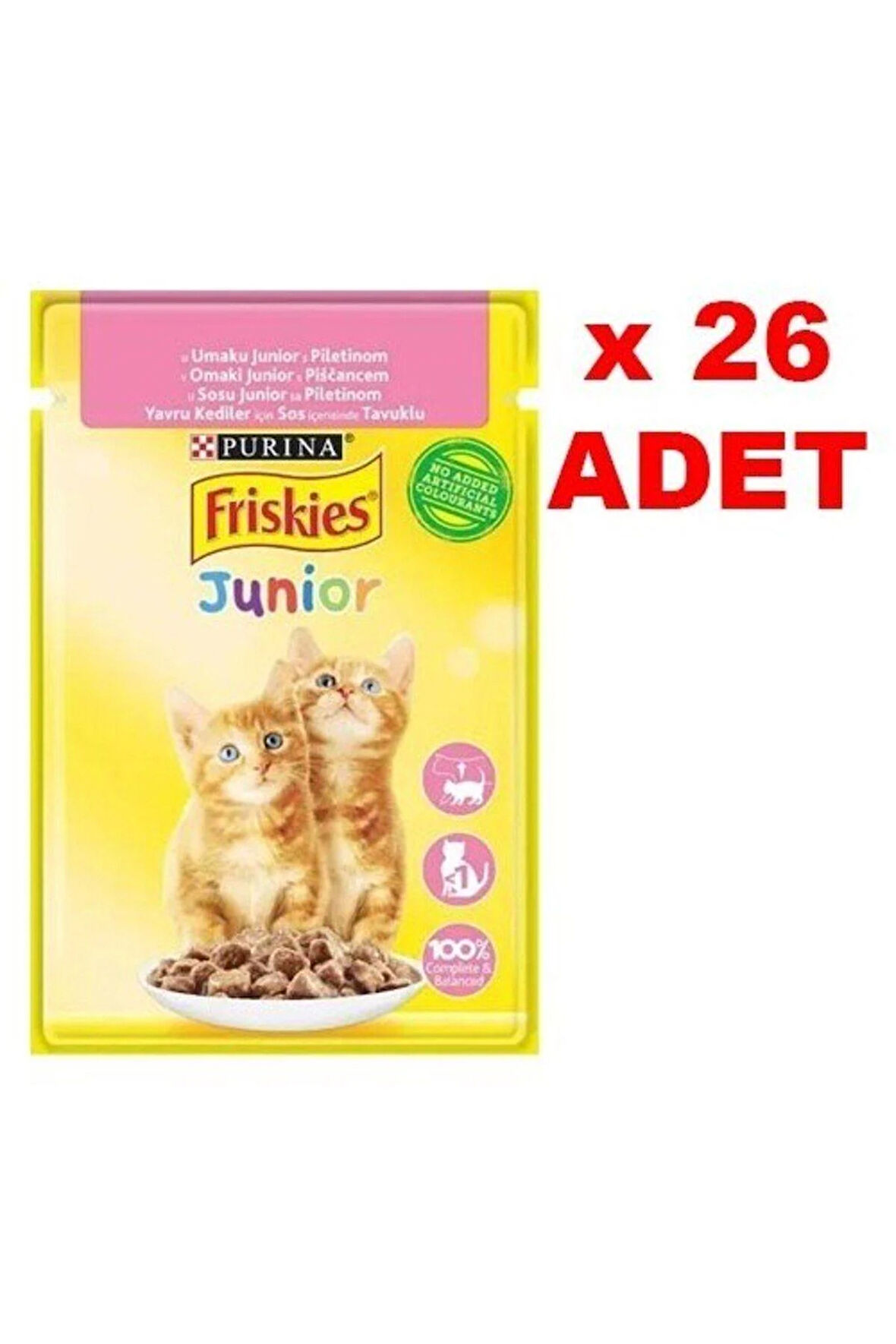 Purina Friskies Junior Tavuklu Soslu Pouch Yavru Kedi Yaş Maması 26 X 85 G