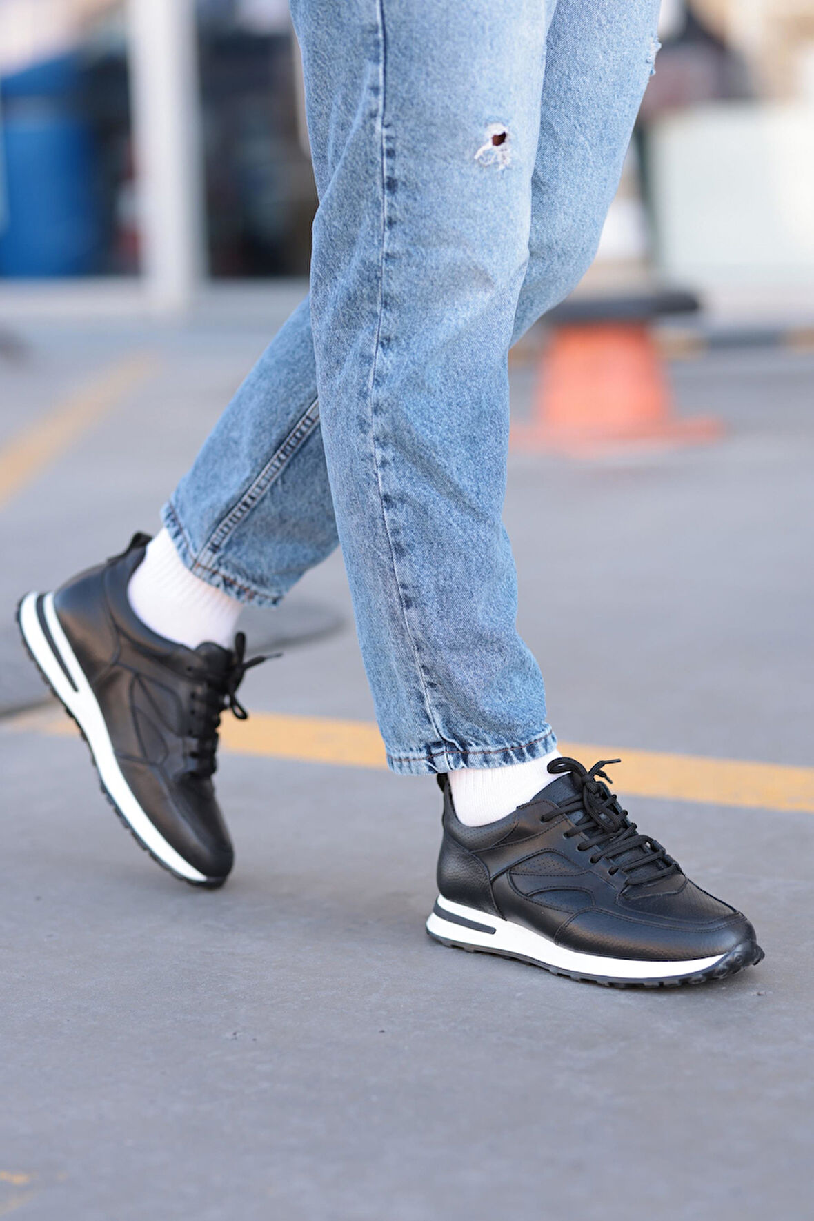 LFR-T511-DERI SPOR AYAKKABI Siyah