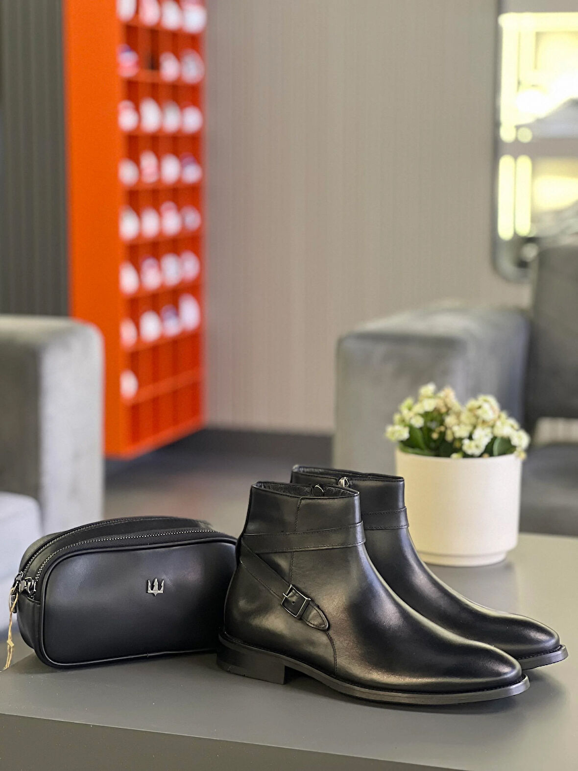 LFR-P8001 DERI MERDANE DERİ BOT Siyah