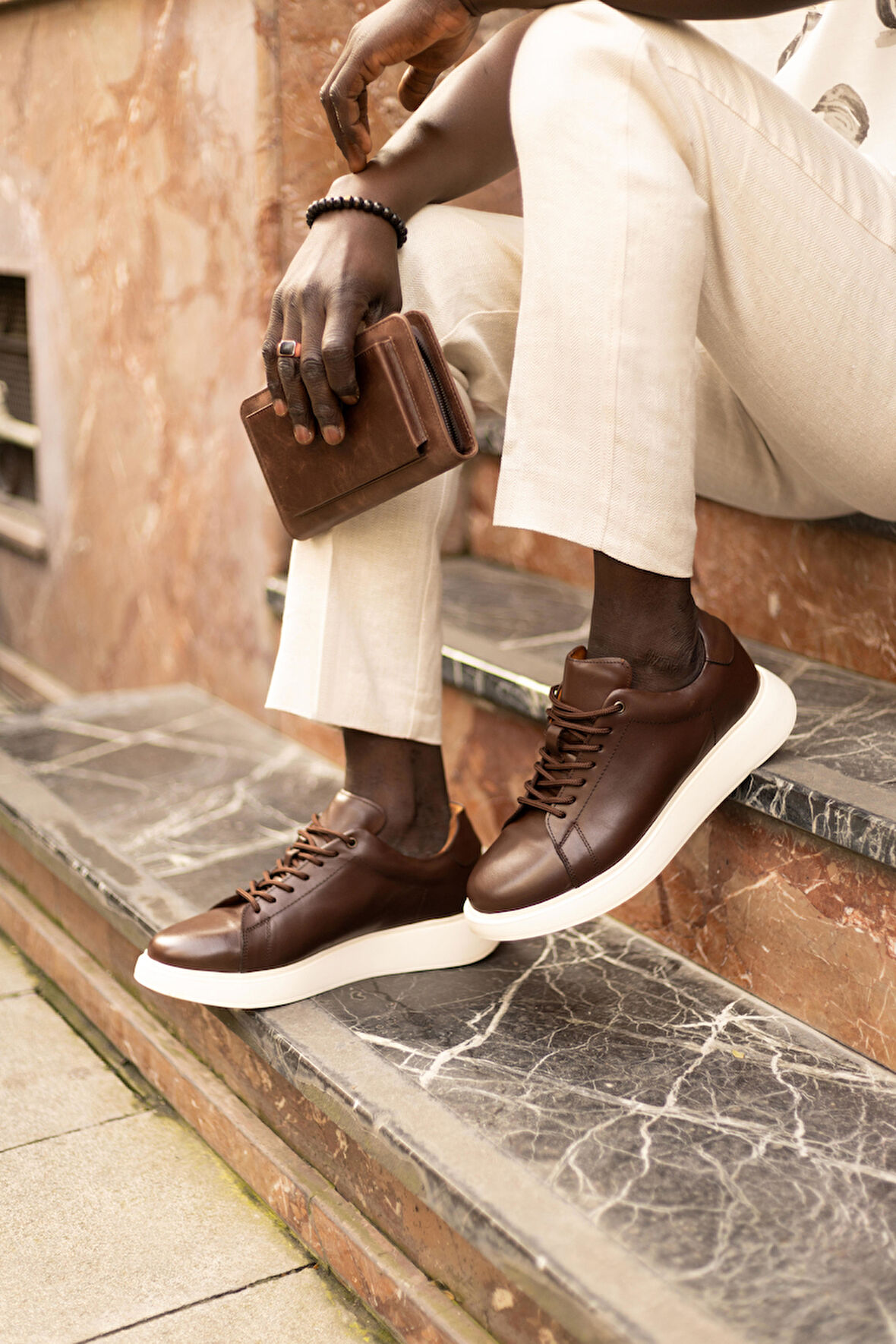 LFR-7039 DERI MERDANE AYAKKABI Kahve