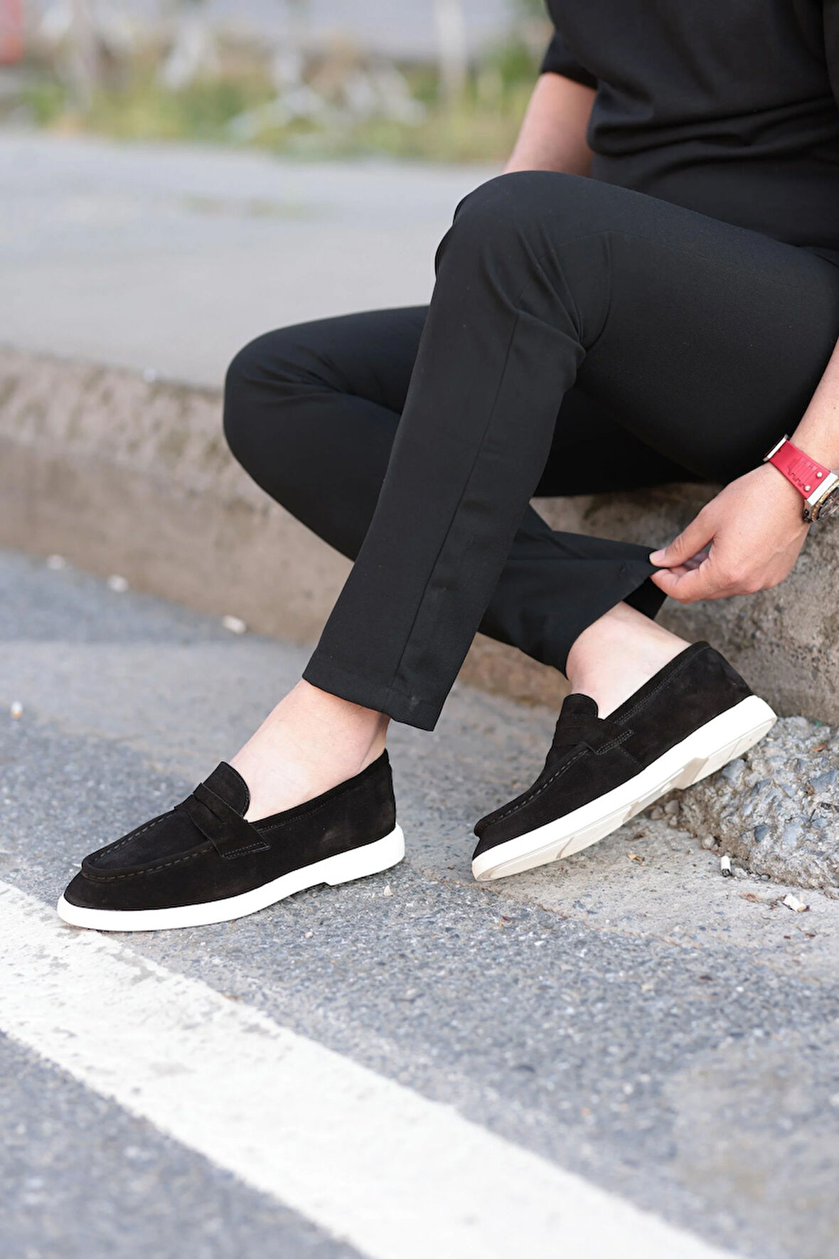 LFR-F083 SUET MERDANE AYAKKABI LORO PİANA Siyah