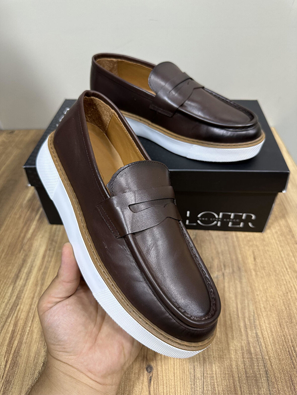 LFR-F083-1 DERI MERDANE AYAKKABI Kahve