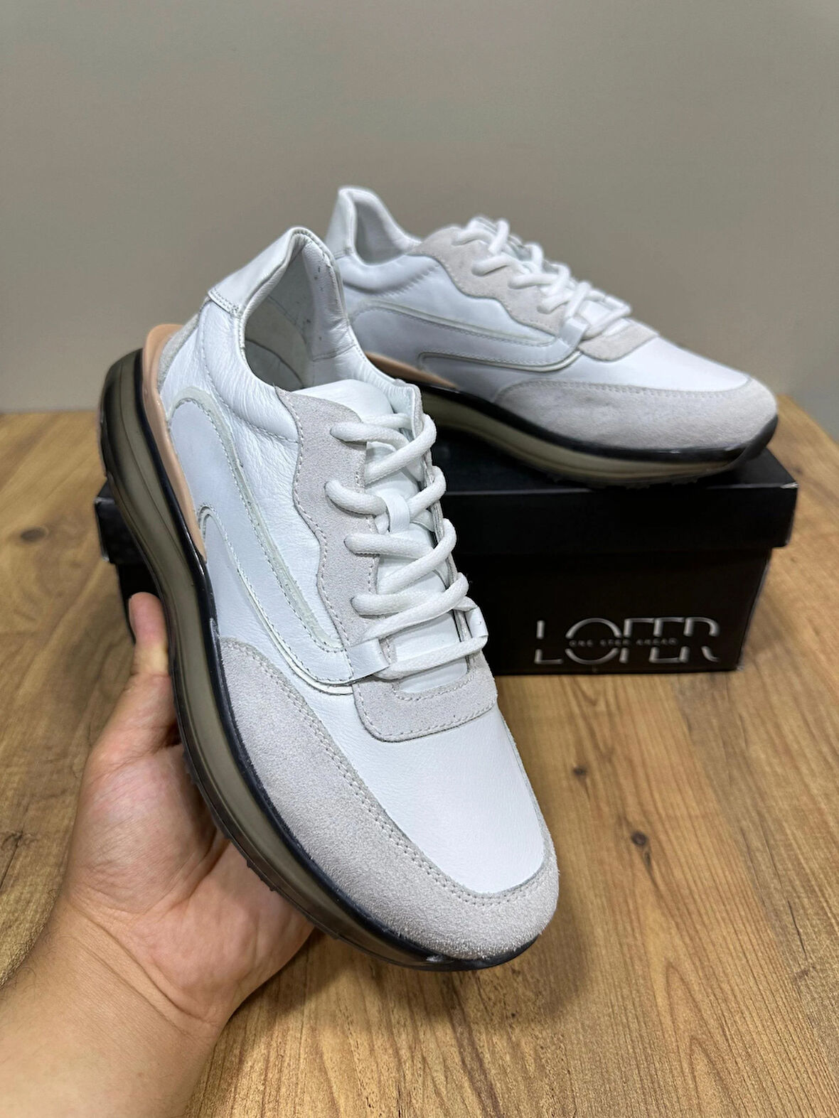 LFR-M2217 DERI MERDANE AYAKKABI Beyaz