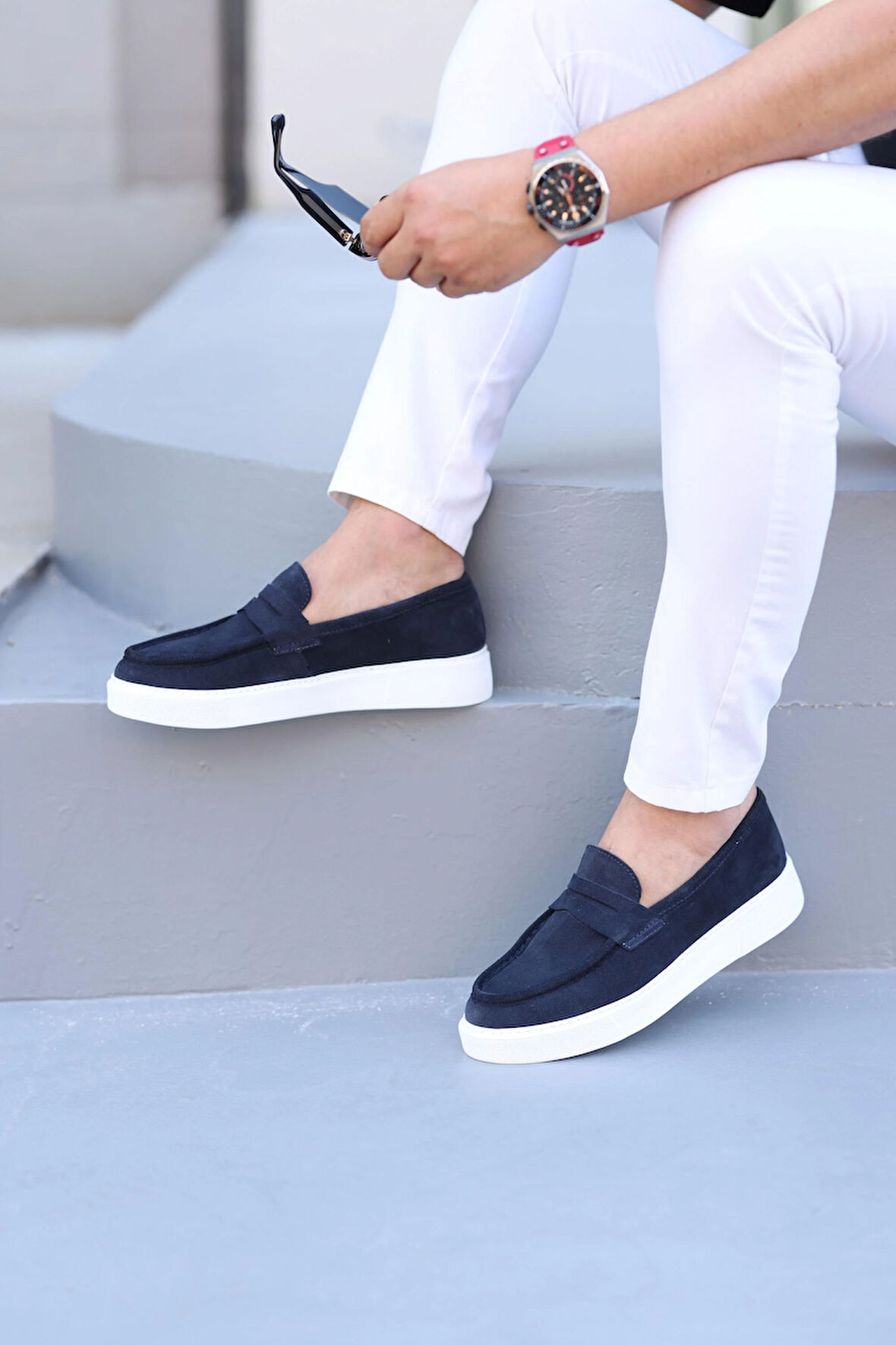 LFR-F083-1 SUET MERDANE AYAKKABI Lacivert