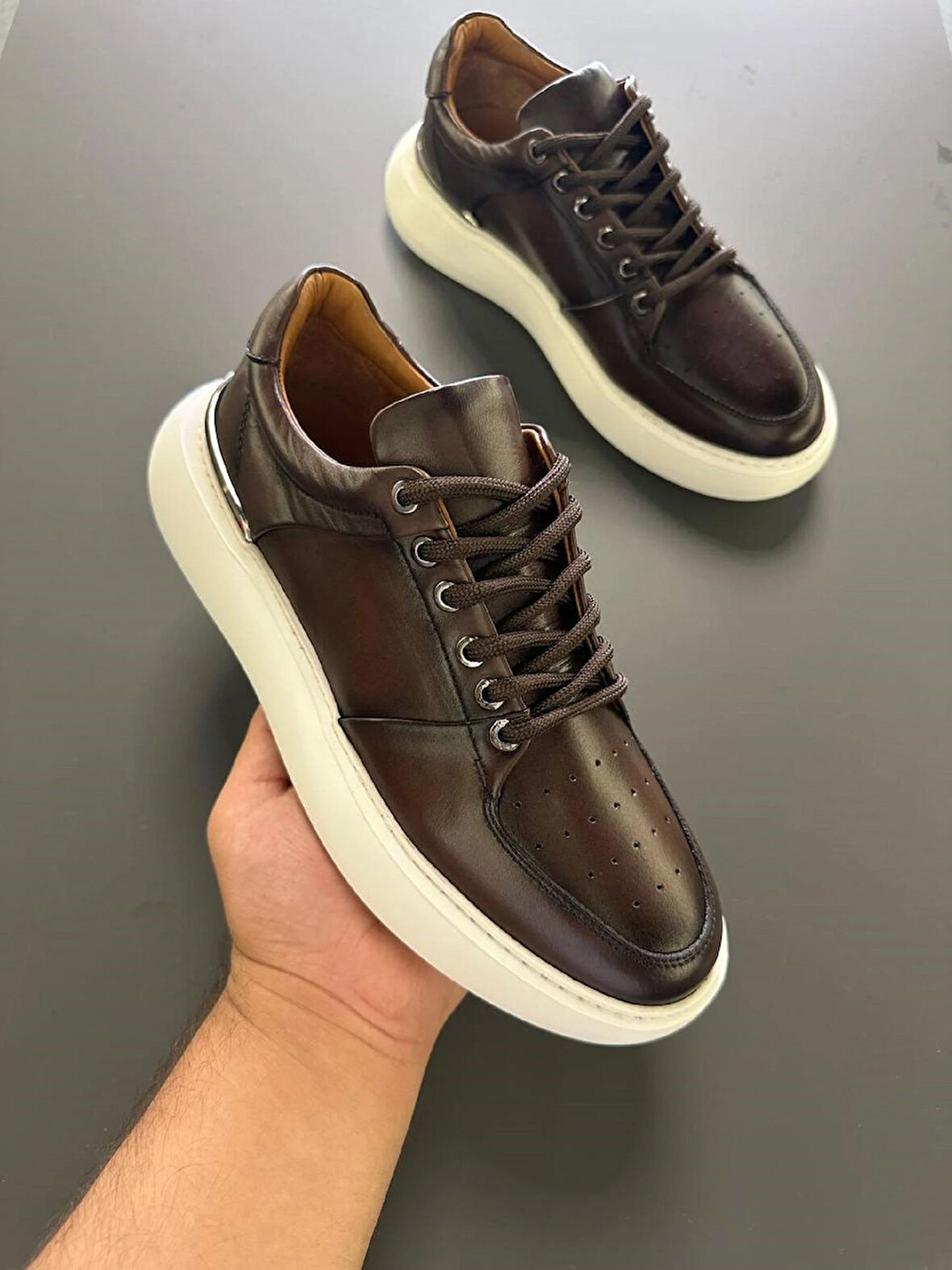 LFR-F065 DERI MERDANE AYAKKABI Kahve